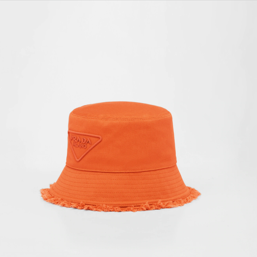 Embroidered Letter Fringe Bucket Hat