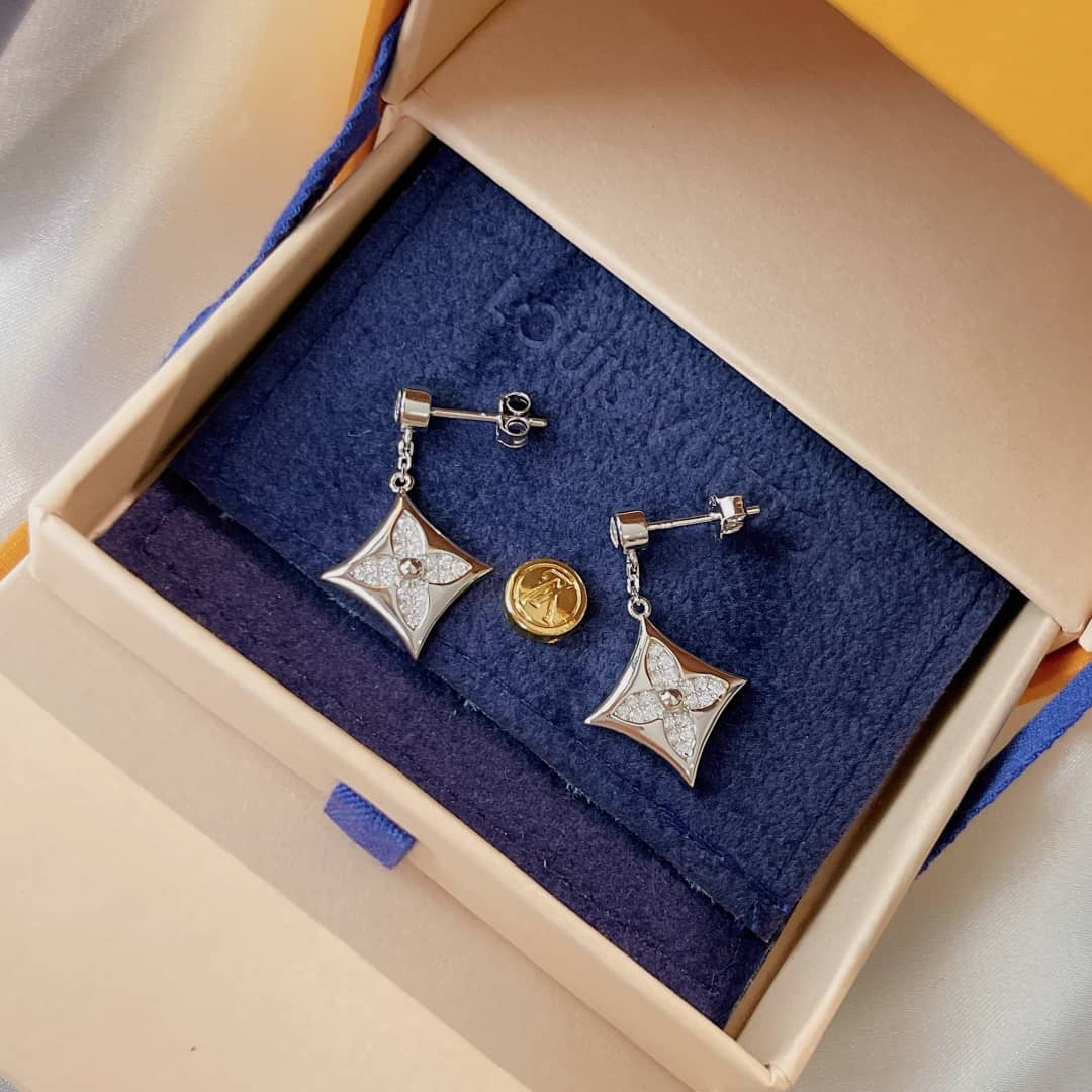 Fake Louis Vuitton Logo Earrings