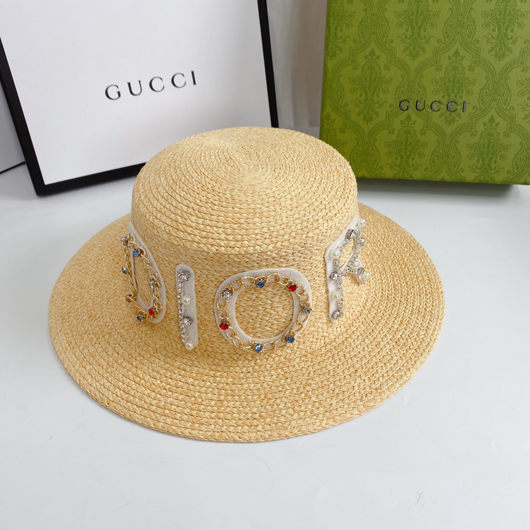 Fancy Diamond LOGO Straw Hat