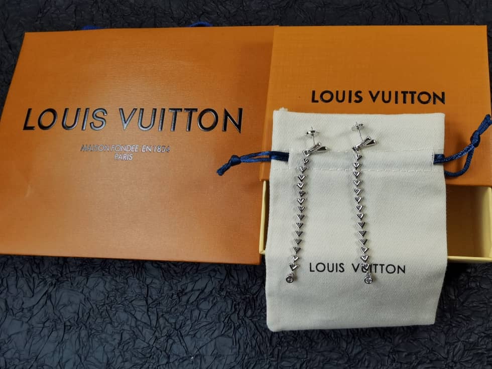 Fake Louis Vuitton Logo Earrings