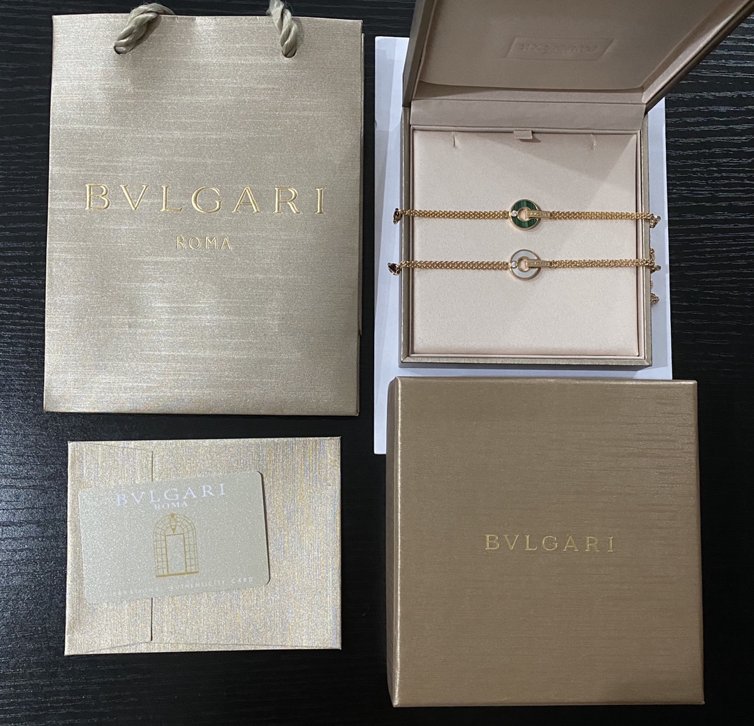 BVLGARI copper coin bracelet white shell