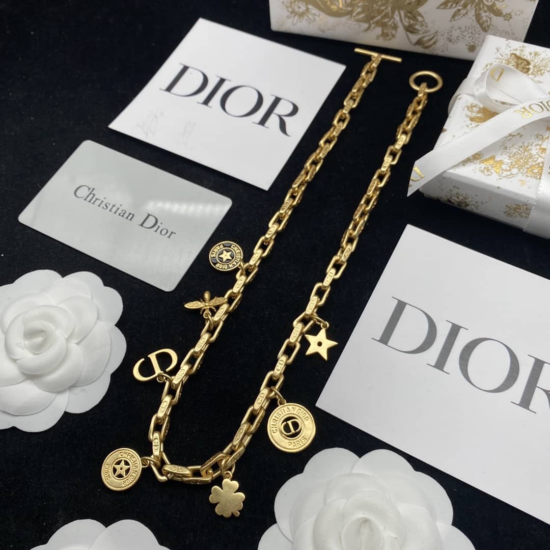 Fake Dior Logo Necklace