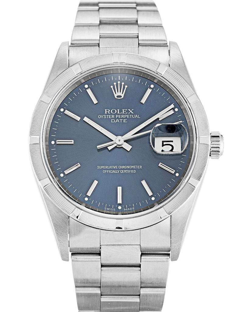Replica Rolex Oyster Perpetual Date 34mm Blue Dial 15210