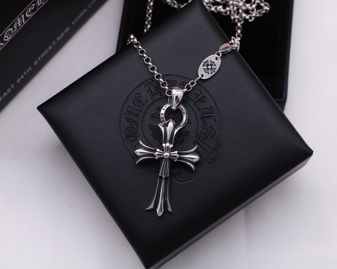 C*hrome Hearts Sterling silver Double Cross pendant necklace