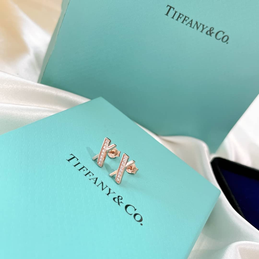 Fake Tiffany Logo Earrings