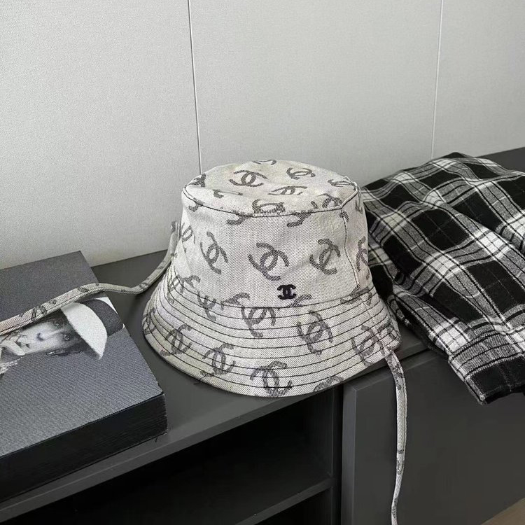 Grey Strap Bucket Hat