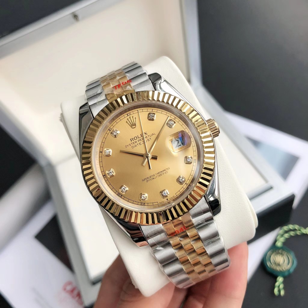 Datejust 41 Gold Dial & Diamond Bezel