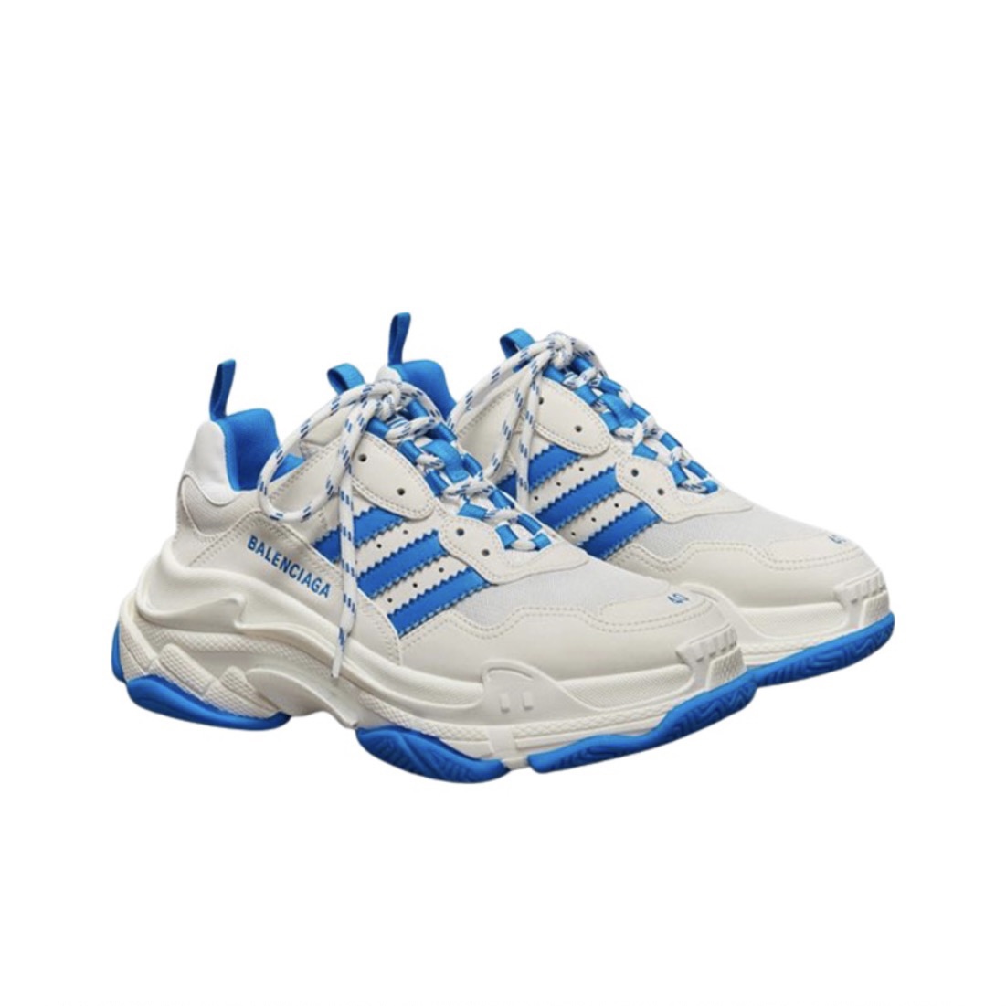 BALENCIAGA X ADIDAS TRIPLE S SNEAKERS WHITE BLUE IF0167