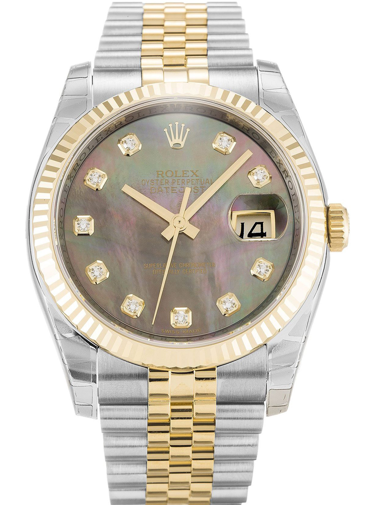 Replica Rolex Datejust 36mm Mother of Pearl – Black Dial 116233