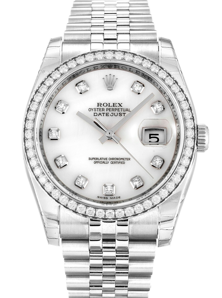 Replica Rolex Datejust 36mm Mother of Pearl – White Dial 116244