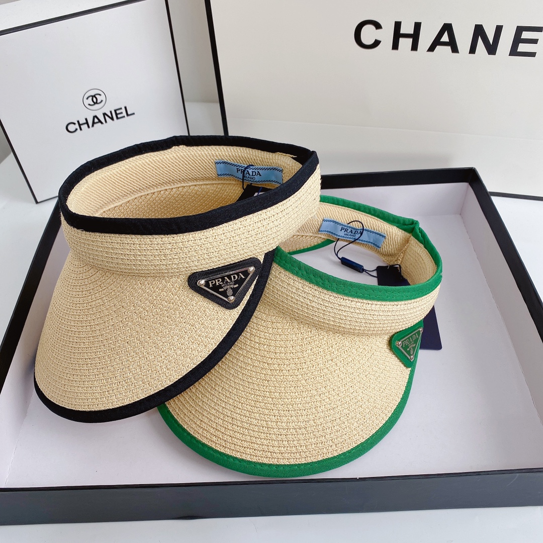 4 Colors Premium Straw Visor Hat