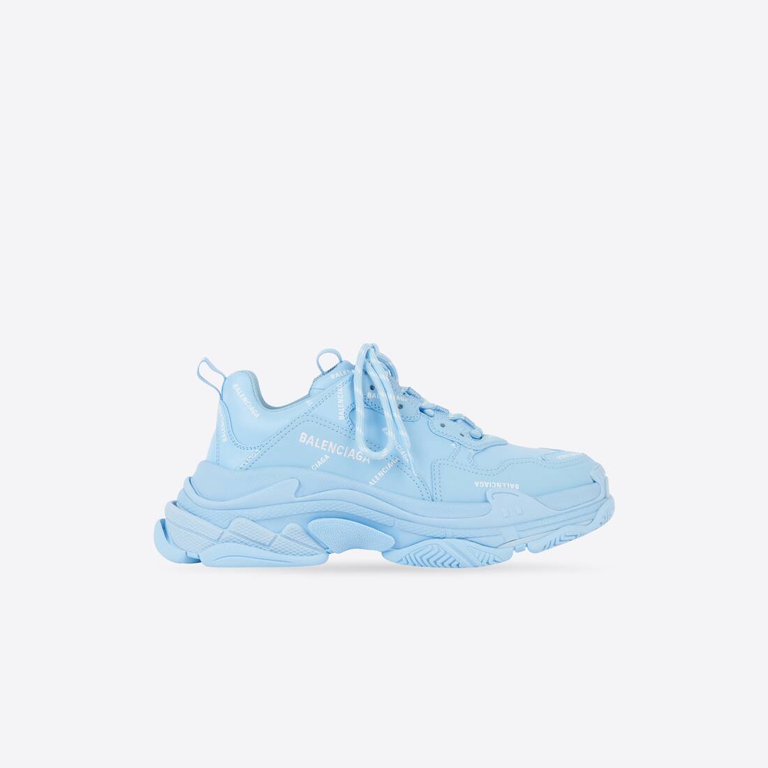 Men's Triple S Sneaker Allover Logo in Blue 536737W2FA14090