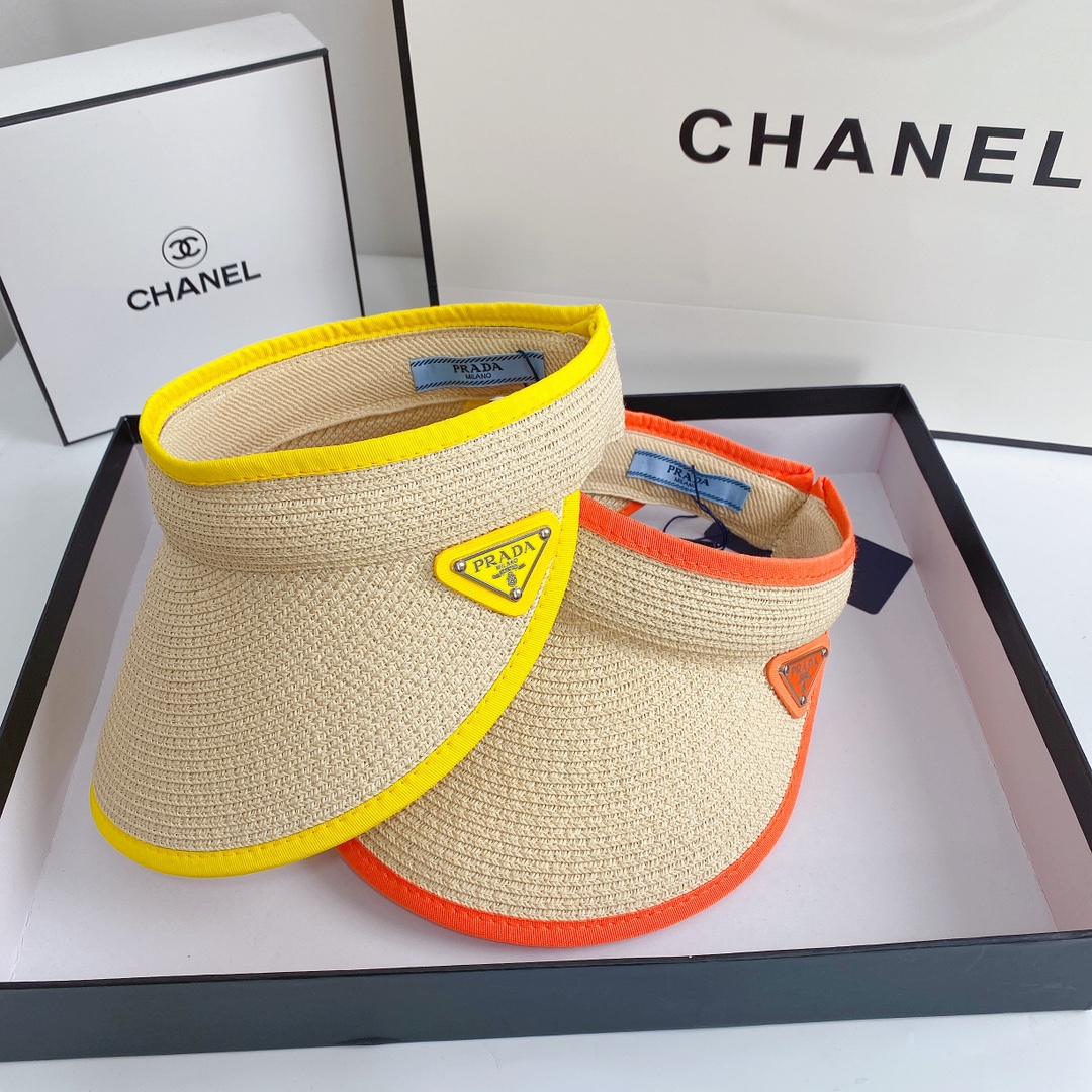 4 Colors Premium Straw Visor Hat