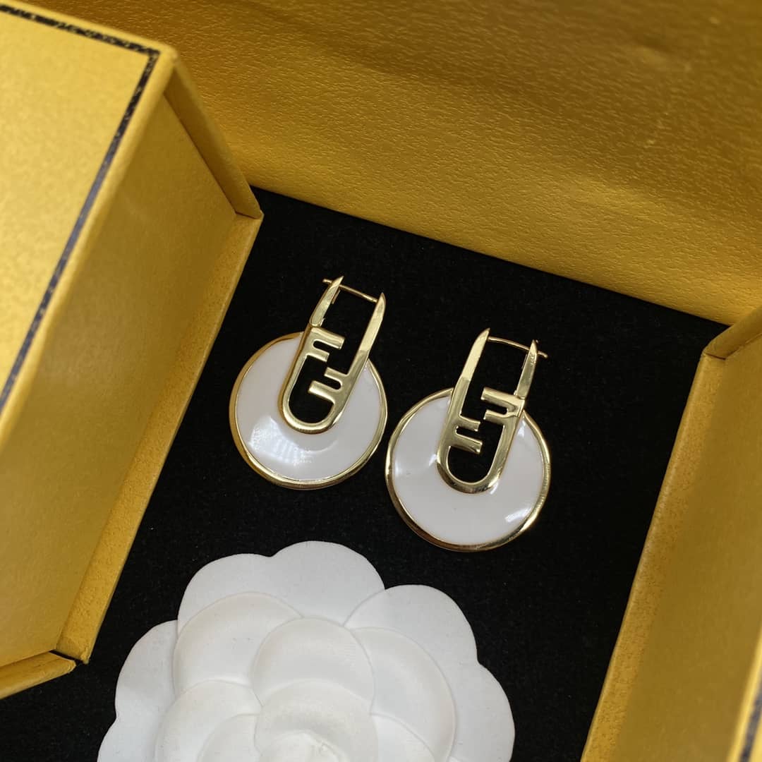 Fake Fendi Logo Earrings