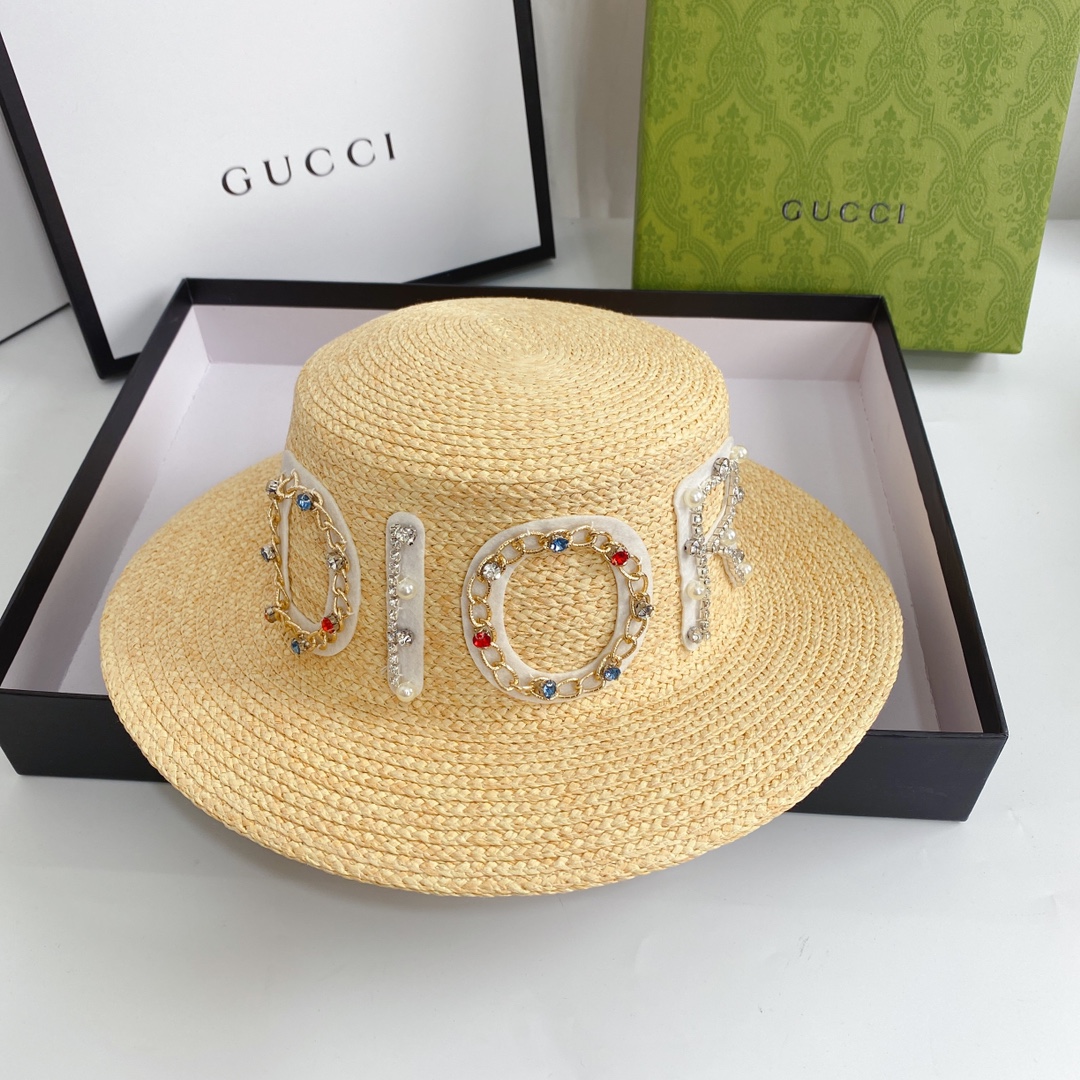 Fancy Diamond LOGO Straw Hat