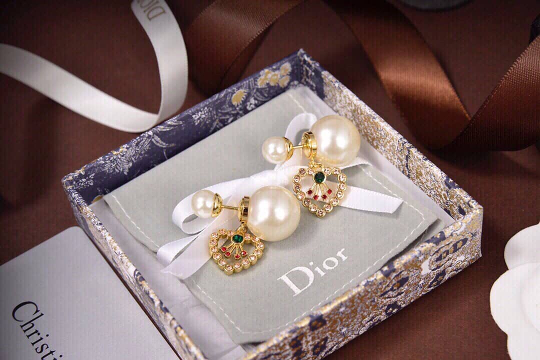 Fake Dior Logo Earrings