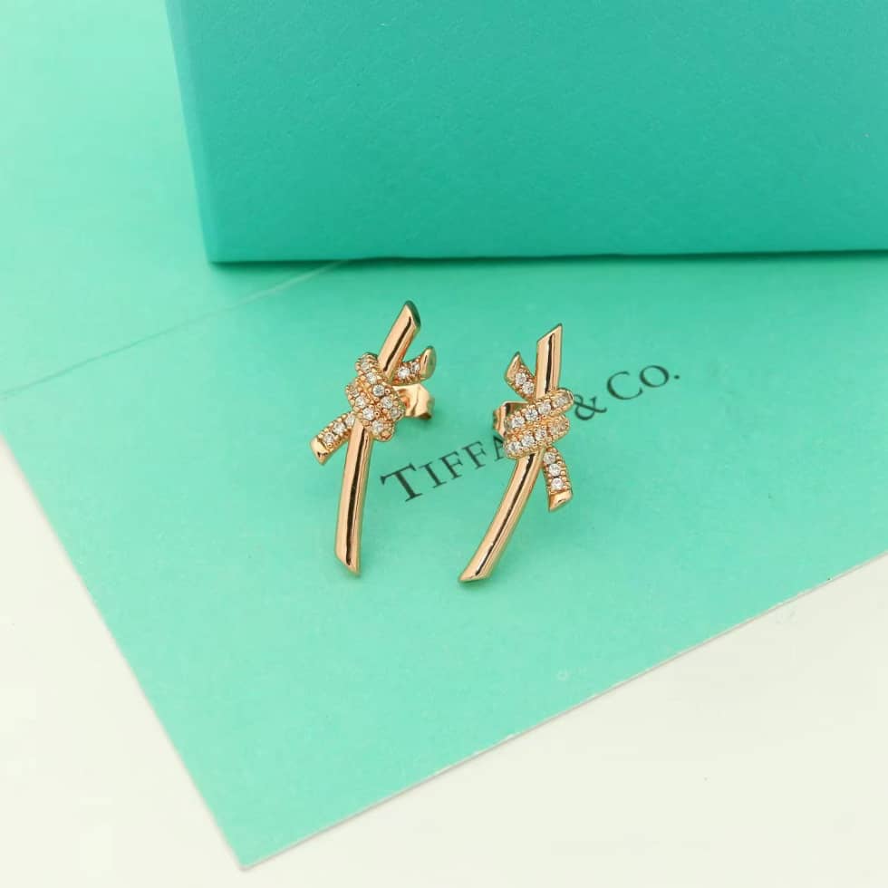 Fake Tiffany Logo Earrings