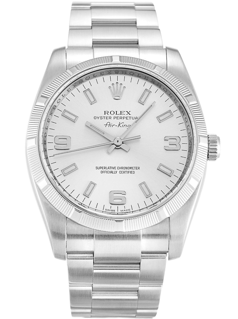 Replica Rolex Air-King 34mm Silver Dial 114210