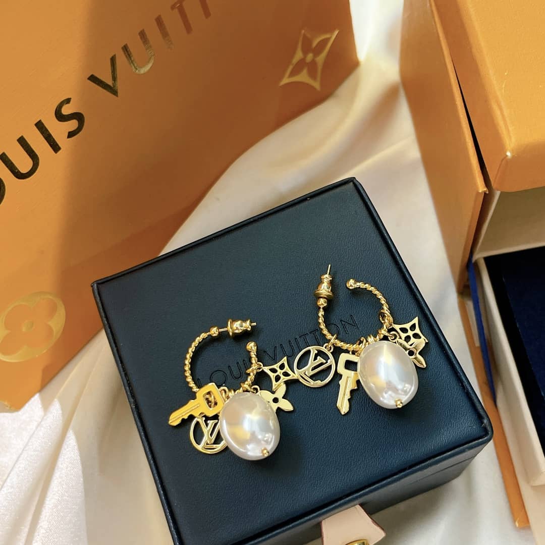 Fake Louis Vuitton Logo Earrings