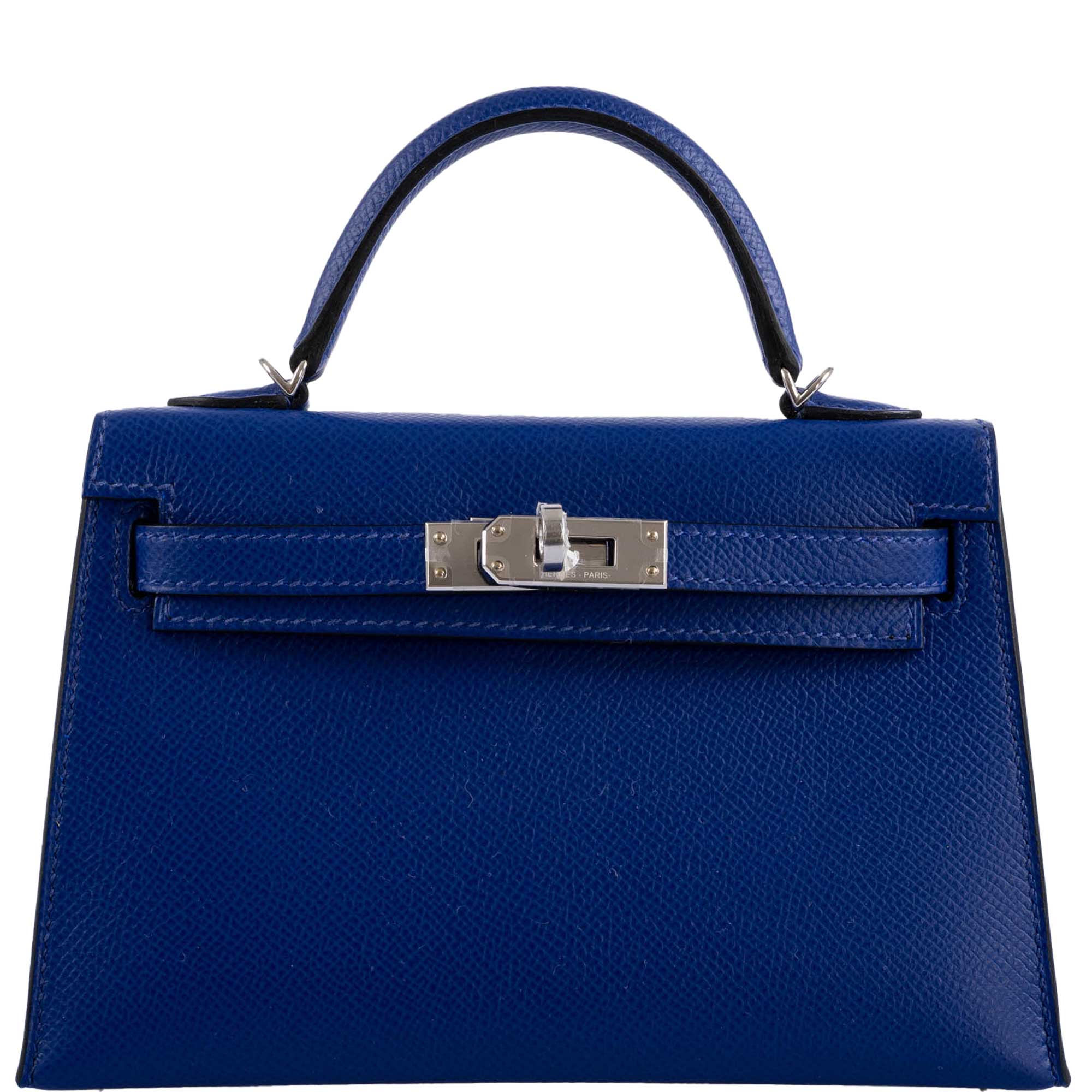 Hermès HSS Kelly 20 Mini II Sellier Blue Electric & Black Interior Epsom Palladium - 2021, Z