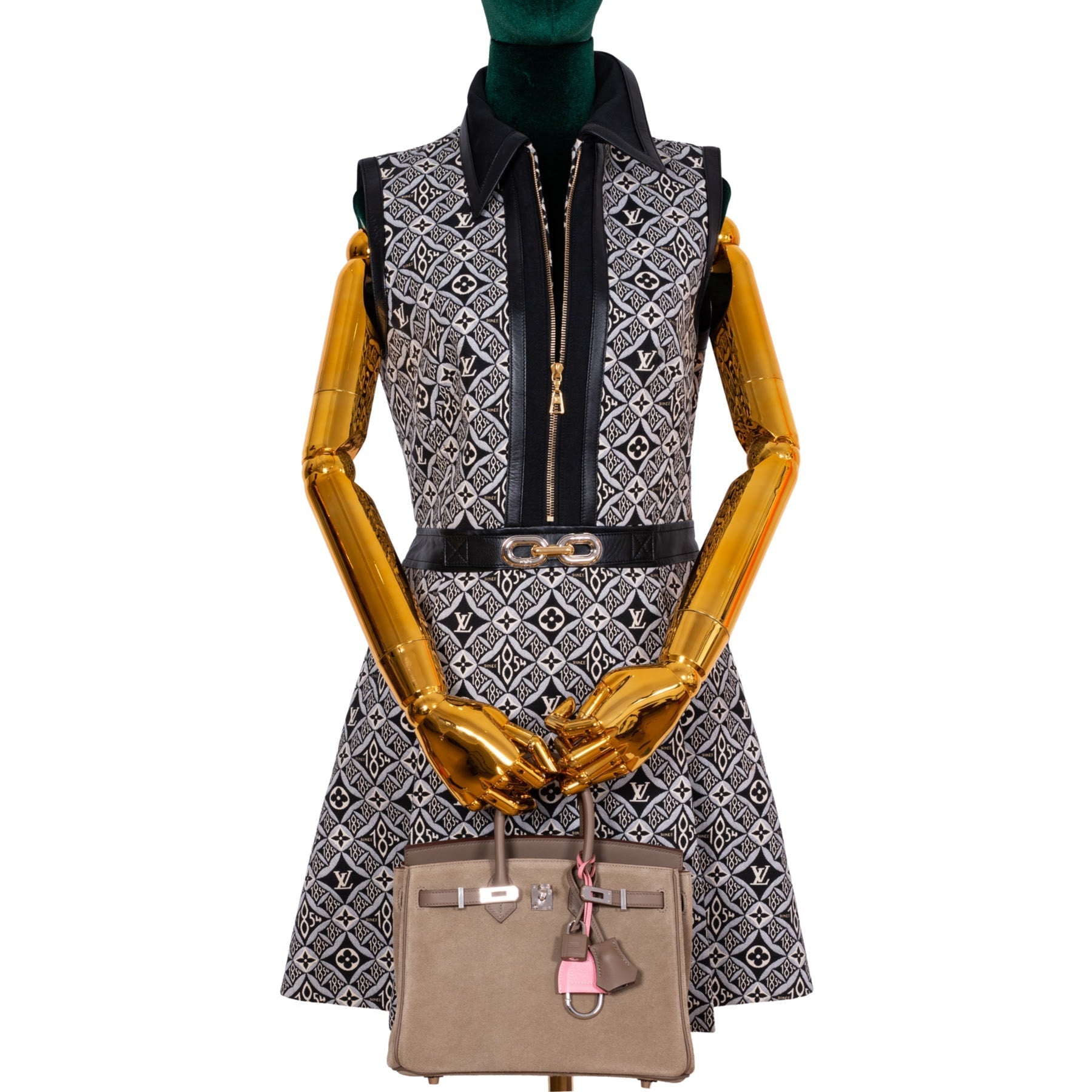 Hermès Birkin 25 Gris Caillou & Etoupe Grizzly and Swift Palladium Hardware