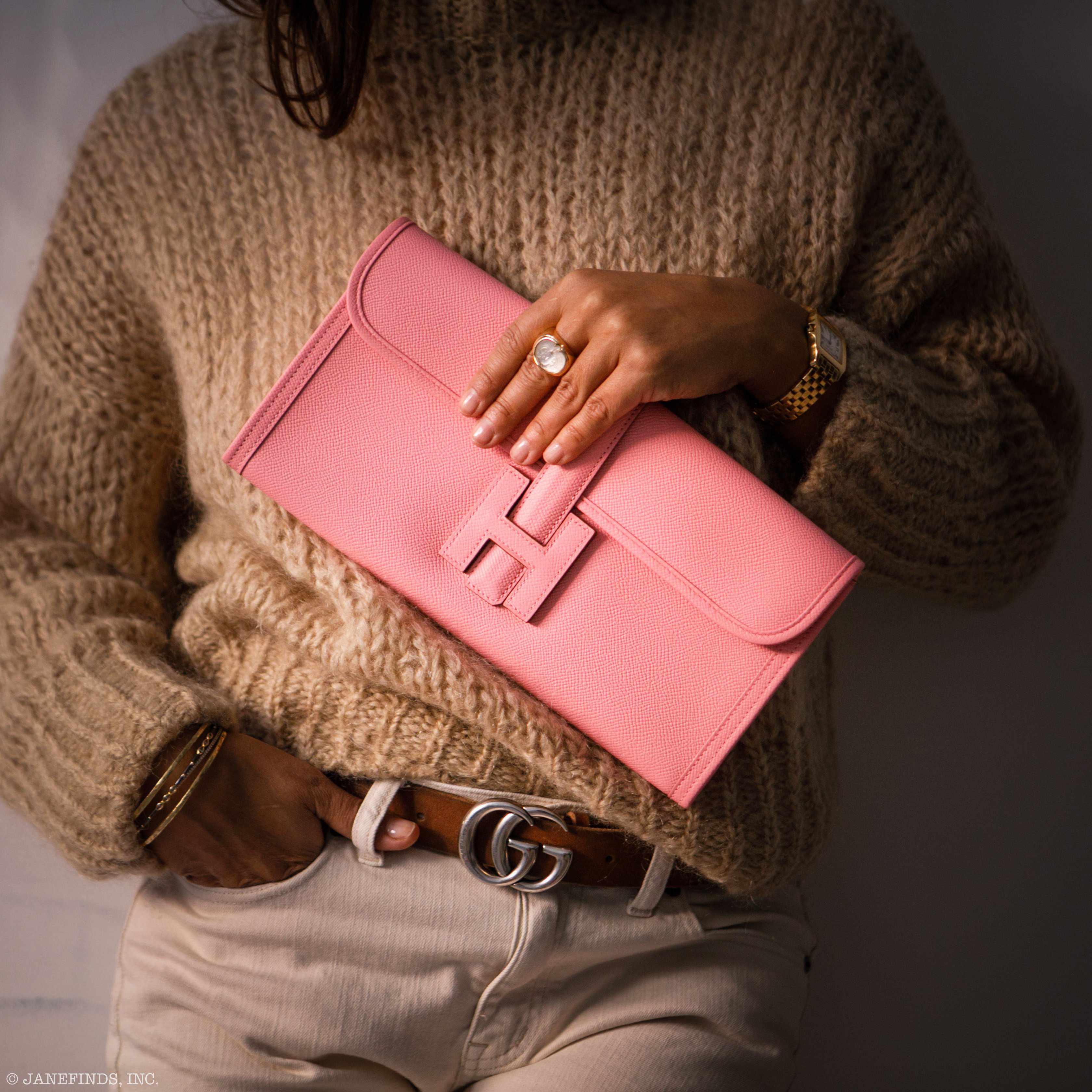 Hermès Jige 29 Clutch Rose Confetti Epsom