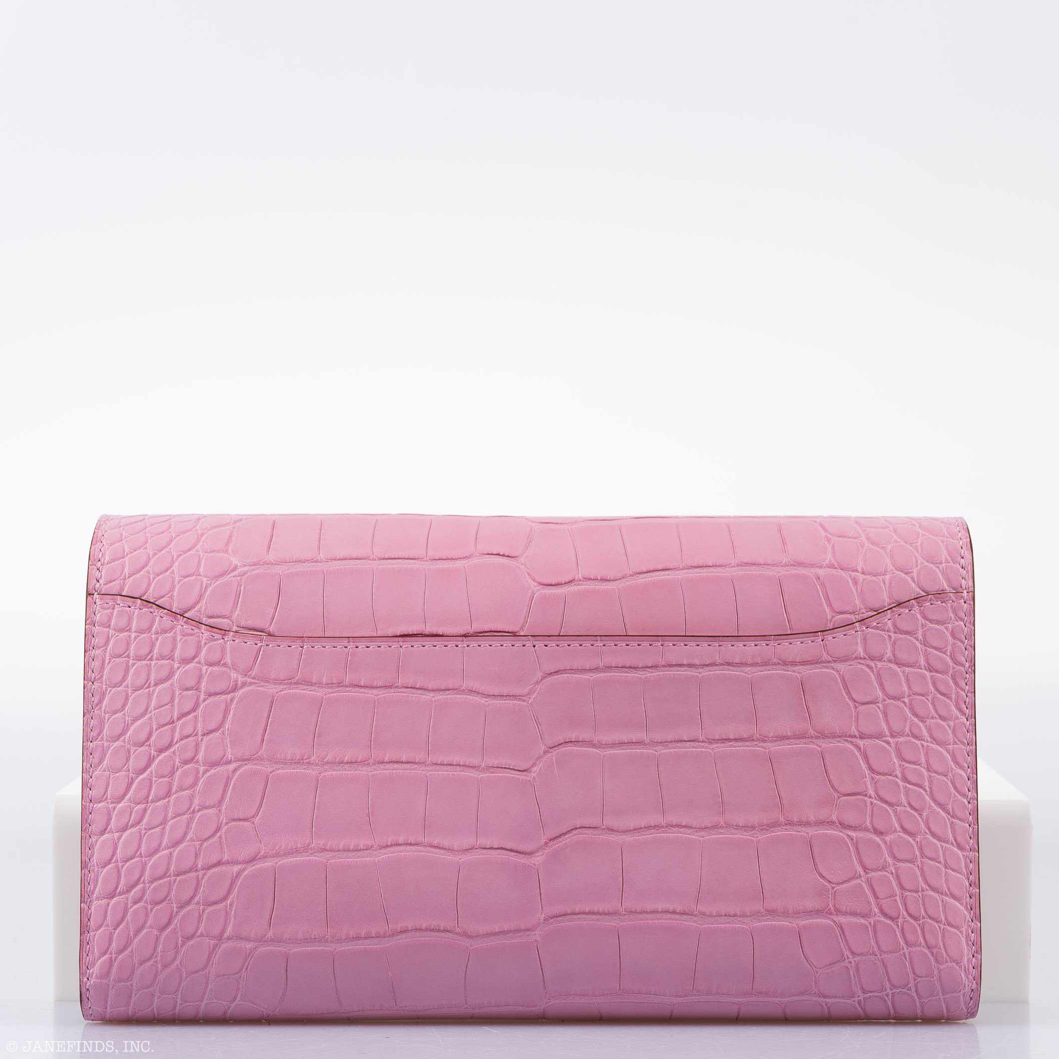 Hermès Constance Long Wallet Bubblegum Pink 5P Matte Alligator Palladium Hardware - 2020, Y