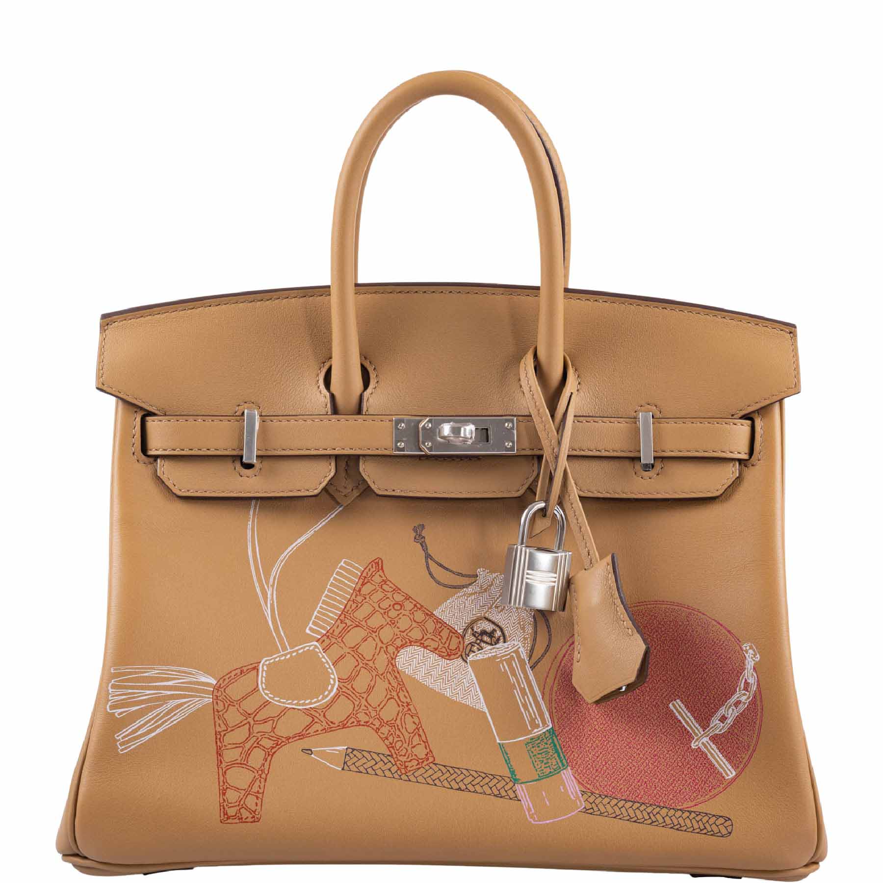 Hermès Birkin 25 In and Out Biscuit Swift with Palladium Hardware