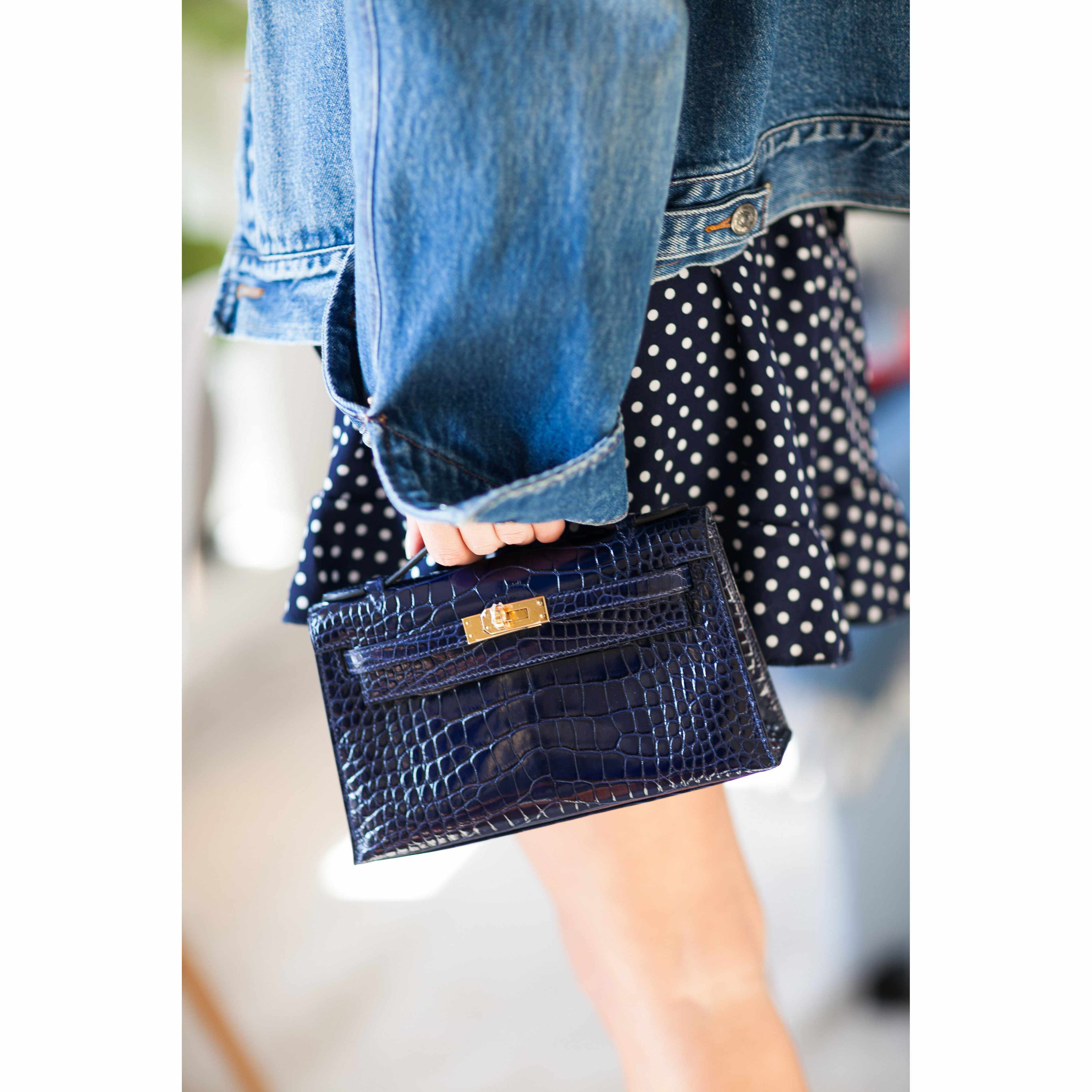 Hermès Kelly Pochette JPG Blue Sapphire Alligator Gold Hardware - Limited