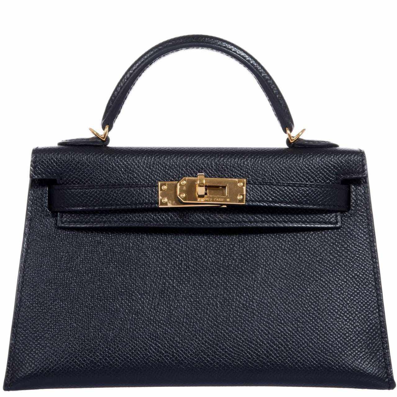 Hermès Kelly 20 Mini II Sellier Black Epsom Gold Hardware