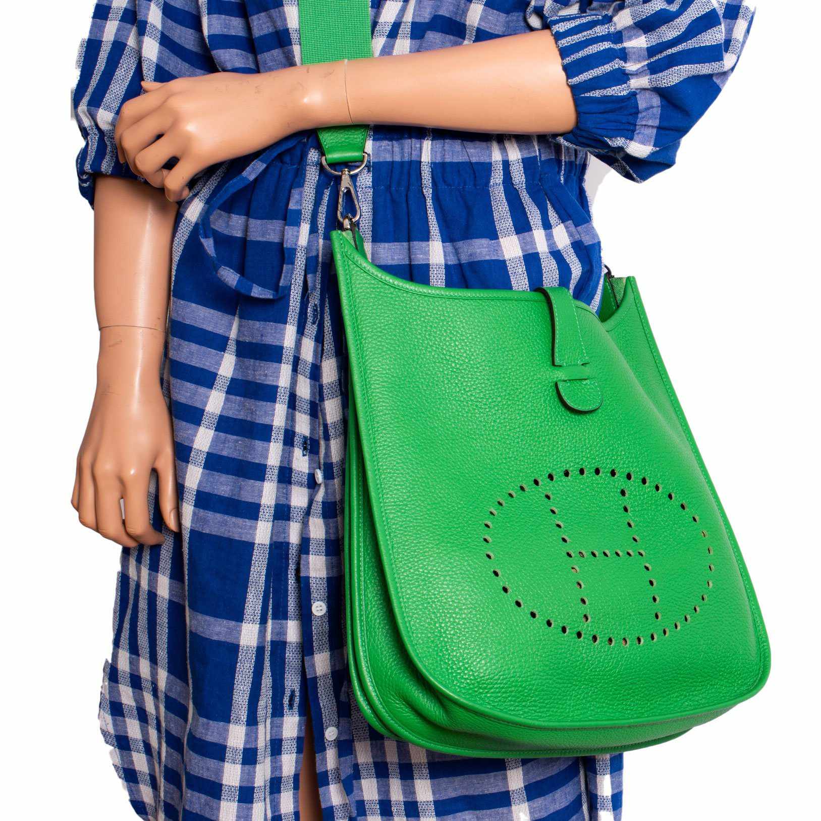 Hermès Evelyne Taurillon III GM Bambou Bamboo Clemence Palladium