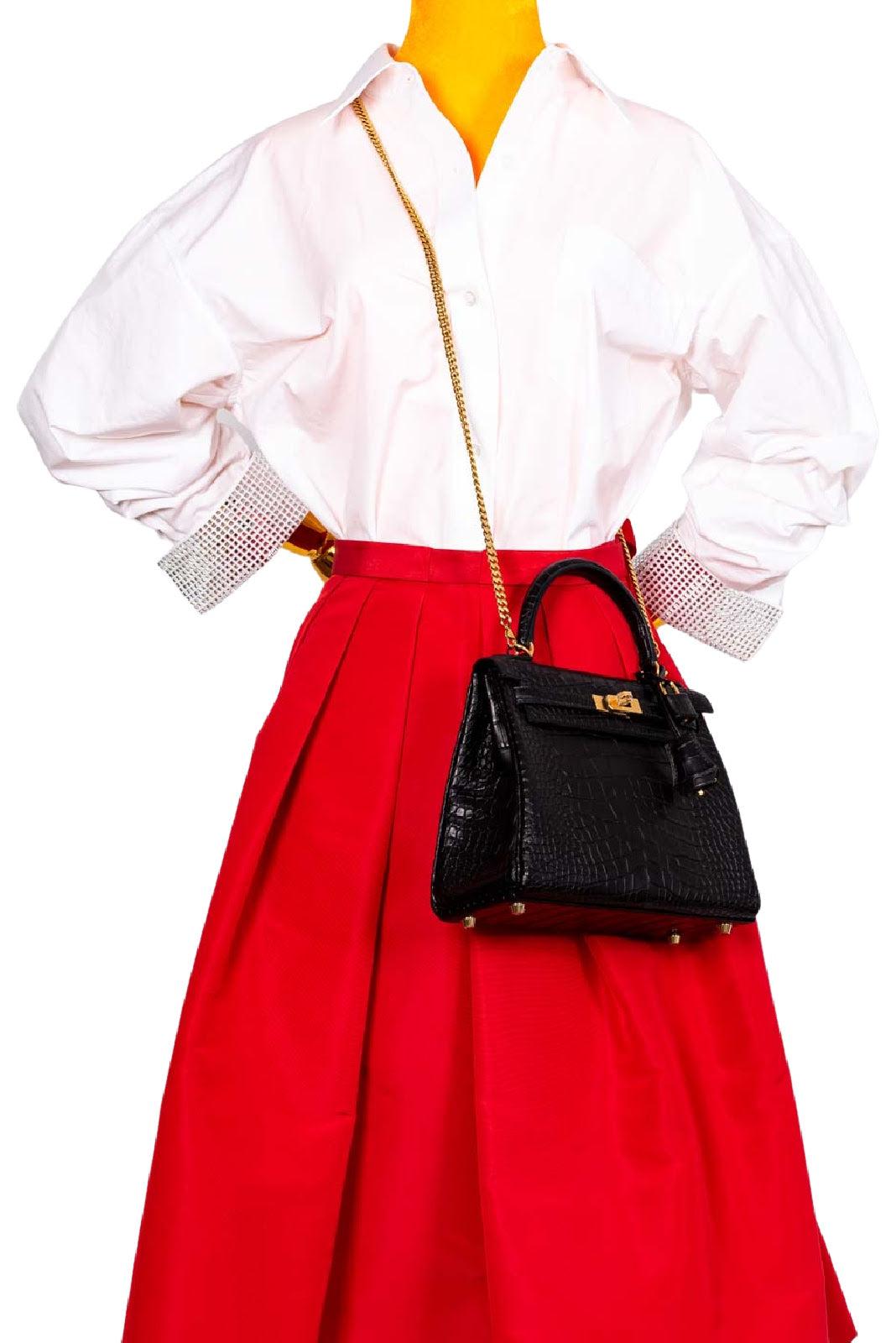 Hermès Kelly 25 Retourne Black Matte Alligator Gold Hardware