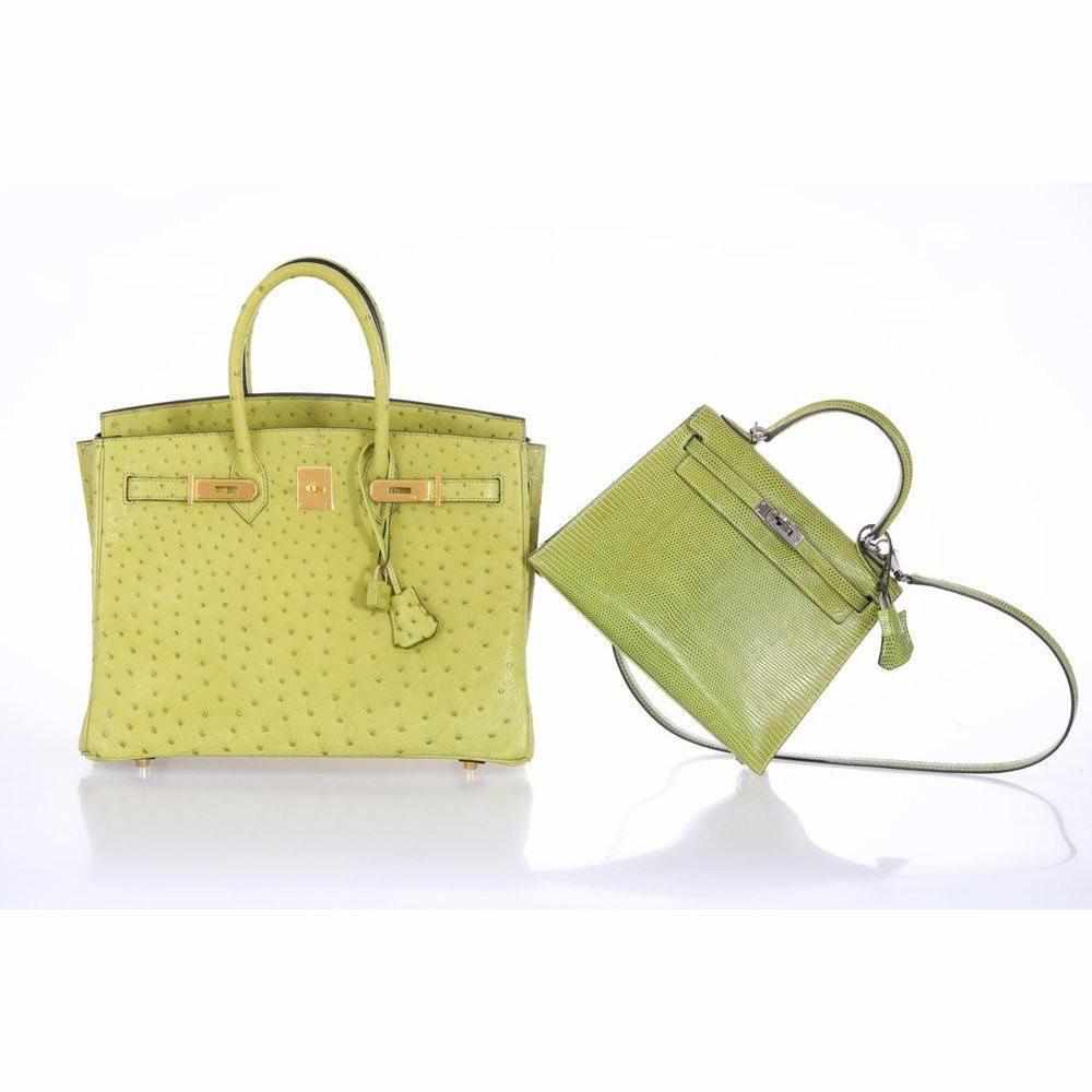Hermès Birkin 35 Ostrich Vert Anis Gold Hardware