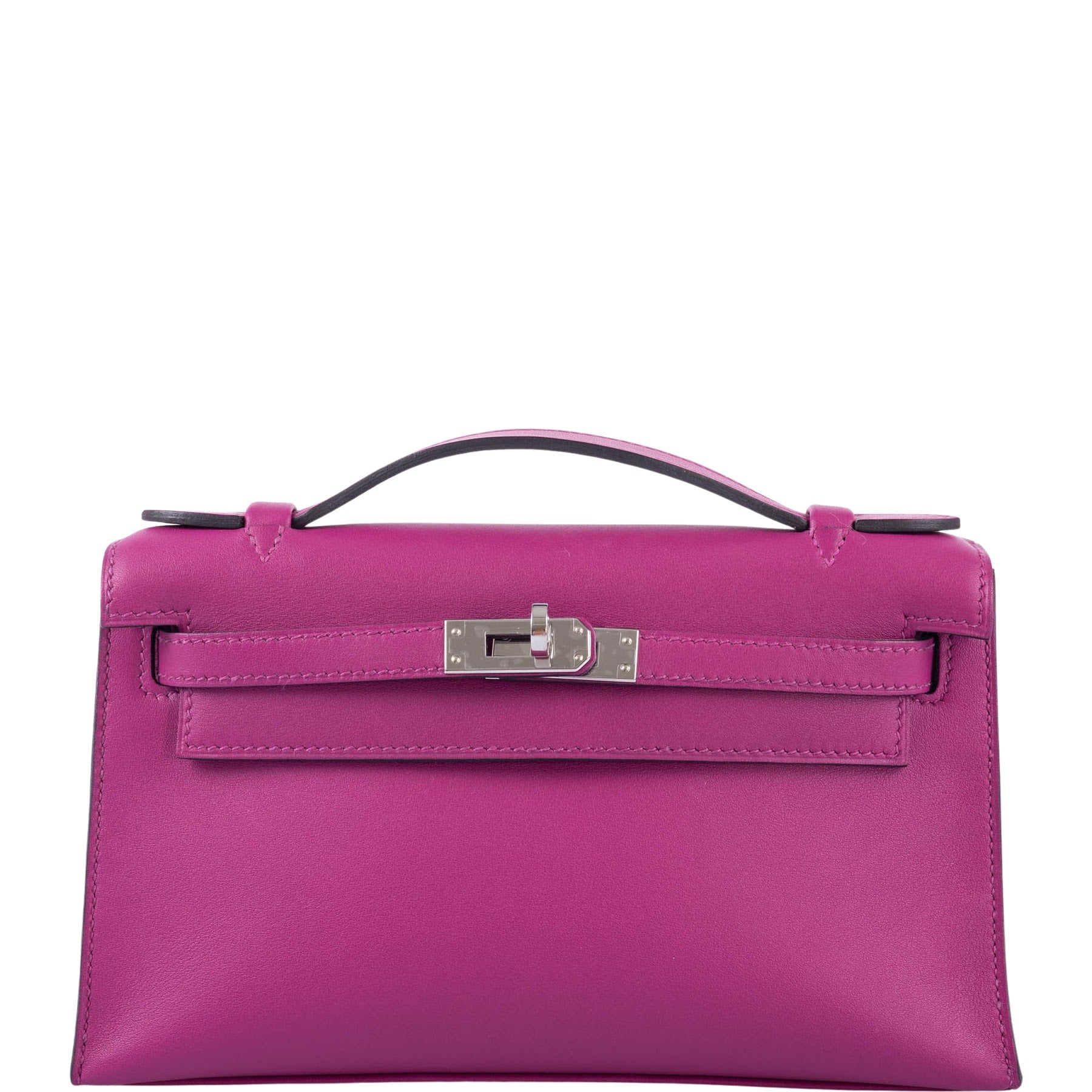 Hermès Kelly Mini Pochette Rose Pourpre Swift Palladium Hardware