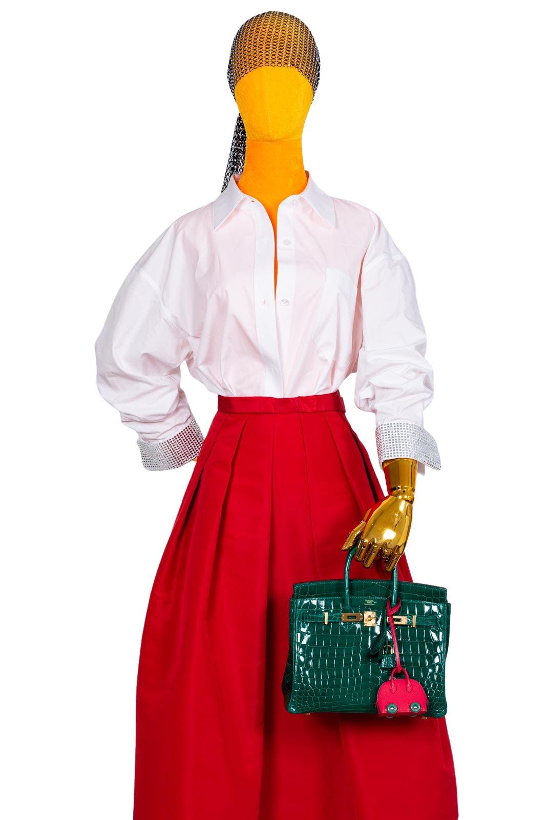 Hermès Birkin 25 Vert Emerald Shiny Niloticus Crocodile Gold Hardware