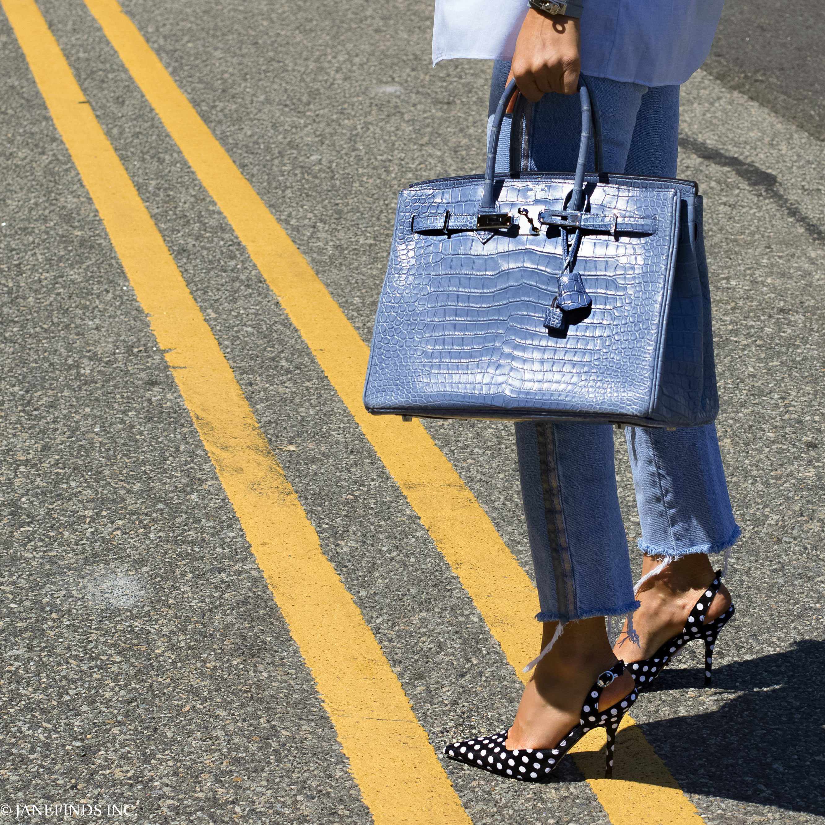 Hermès Birkin 35 Bleu Brighton Porosus Crocodile Palladium Hardware