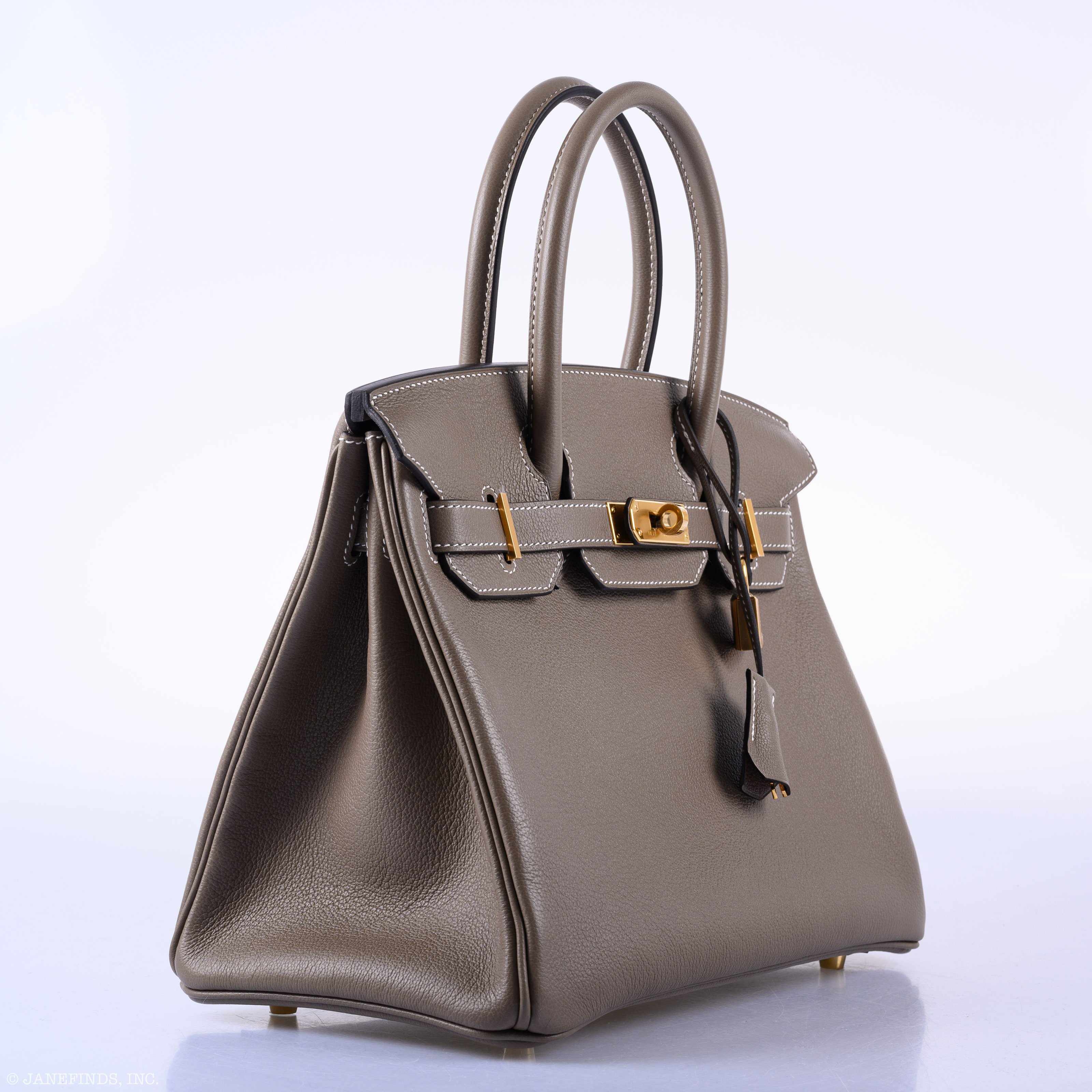 Hermès Birkin 30 Etoupe Taurillon Novillo Gold Hardware - 2019, D