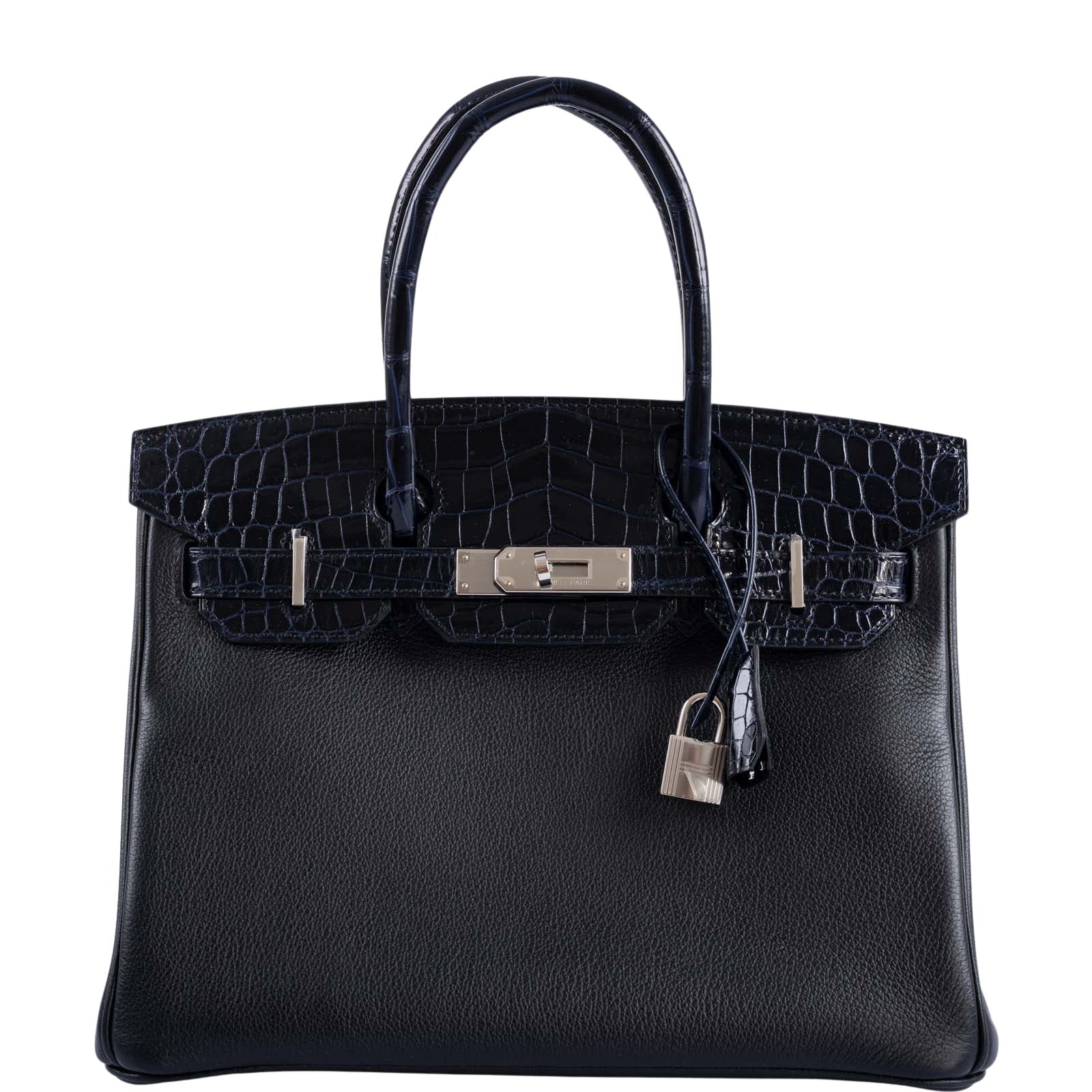 Hermès Birkin 30 Touch Bleu Marine Shiny Niloticus Crocodile Black Novillo Palladium Hardware