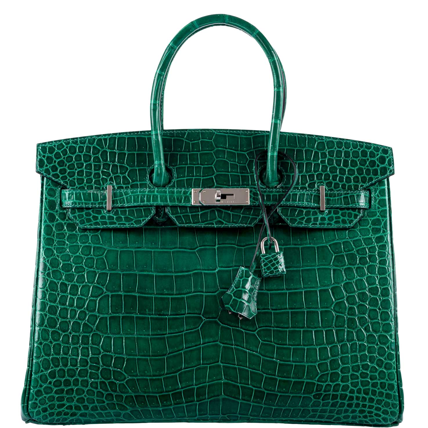 Hermès Birkin 35 Vert Emerald Porosus Crocodile Palladium Hardware - 2011, O Square