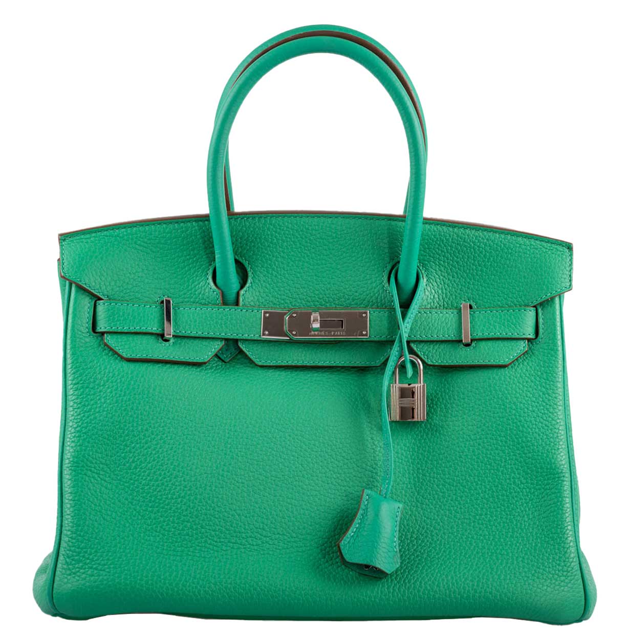 Hermès Birkin 30 Menthe Clemence with Palladium Hardware - 2012, P Square