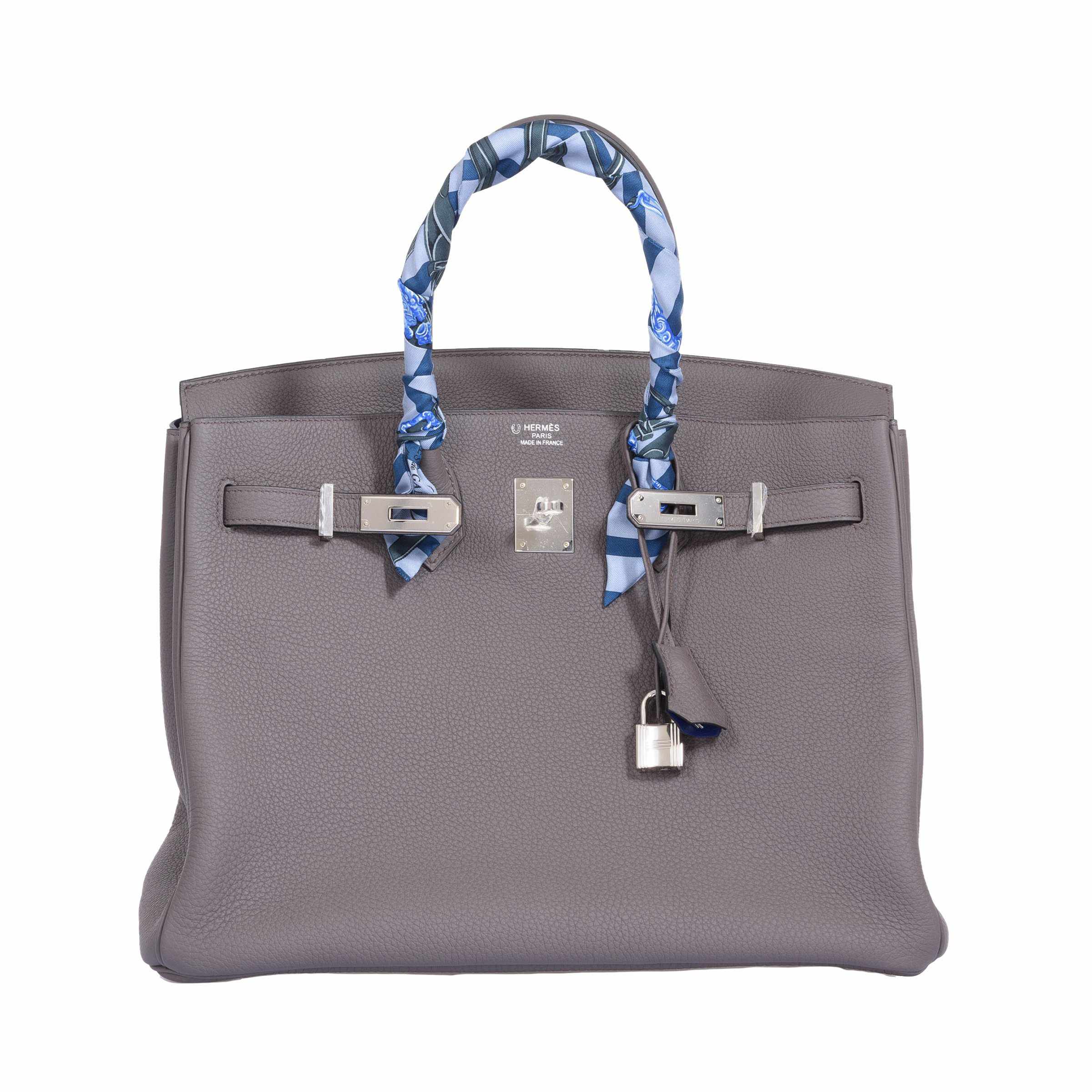 Hermès Birkin 35 HSS Etain With Blue Electric Togo Palladium Hardware