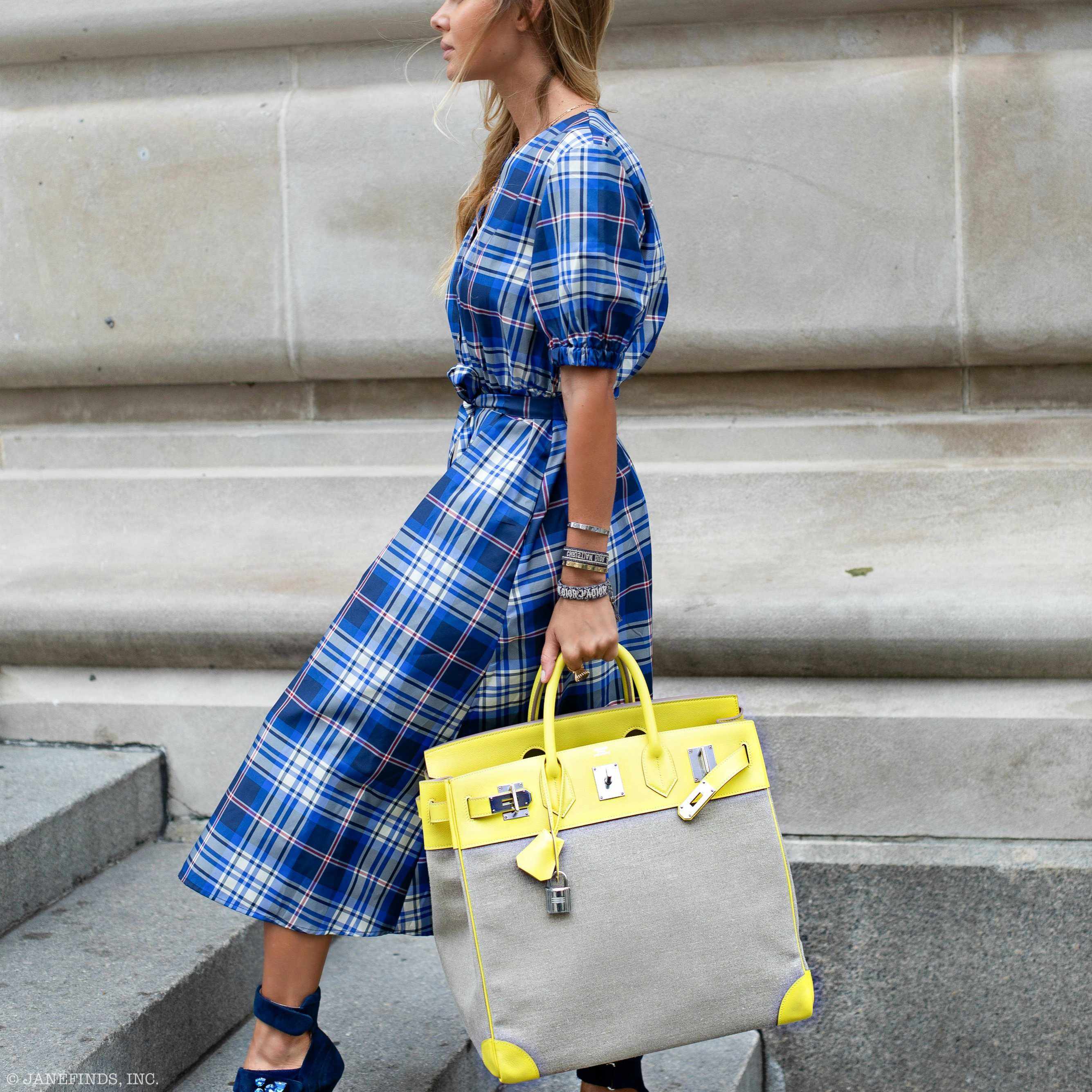 Hermès Birkin 40 HAC Lime & Ficelle Evercolor Toile De Camp Palladium Hardware - Runway