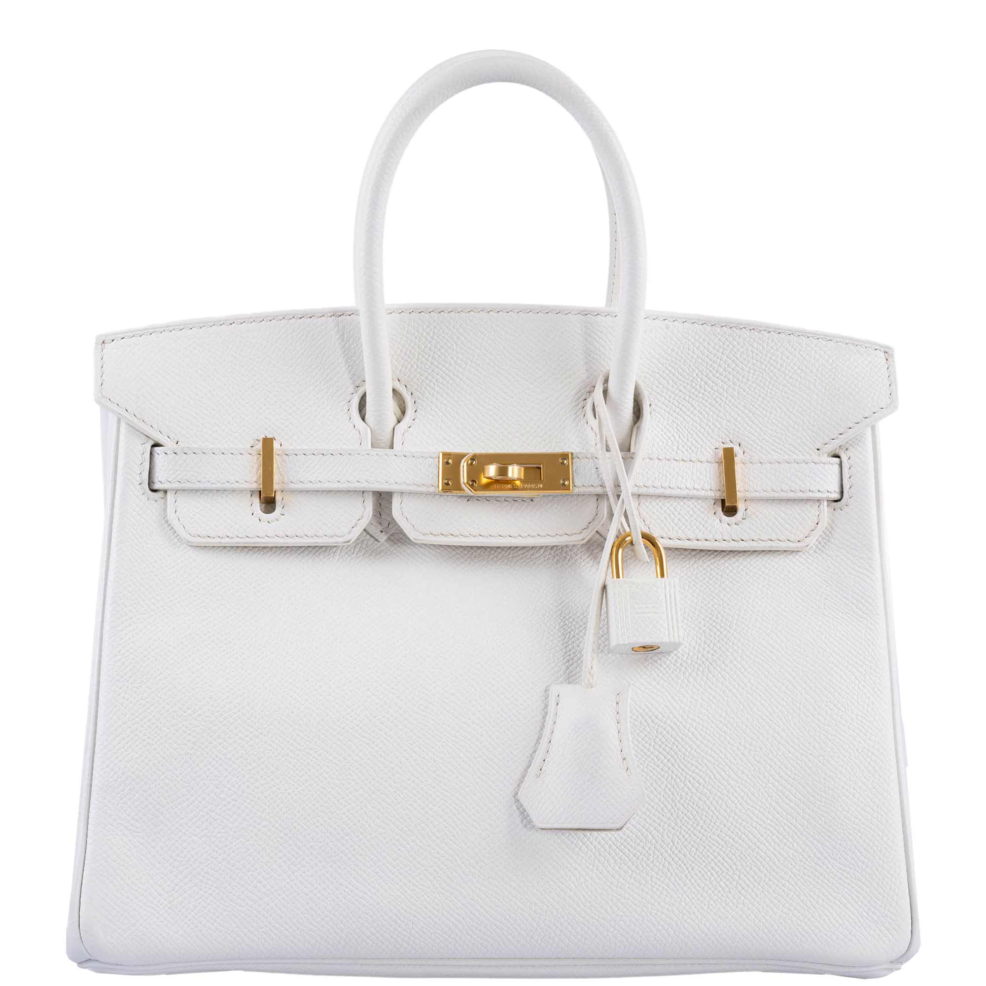 Hermès Birkin 25 White Epsom with Gold Hardware - 2013, Q Square