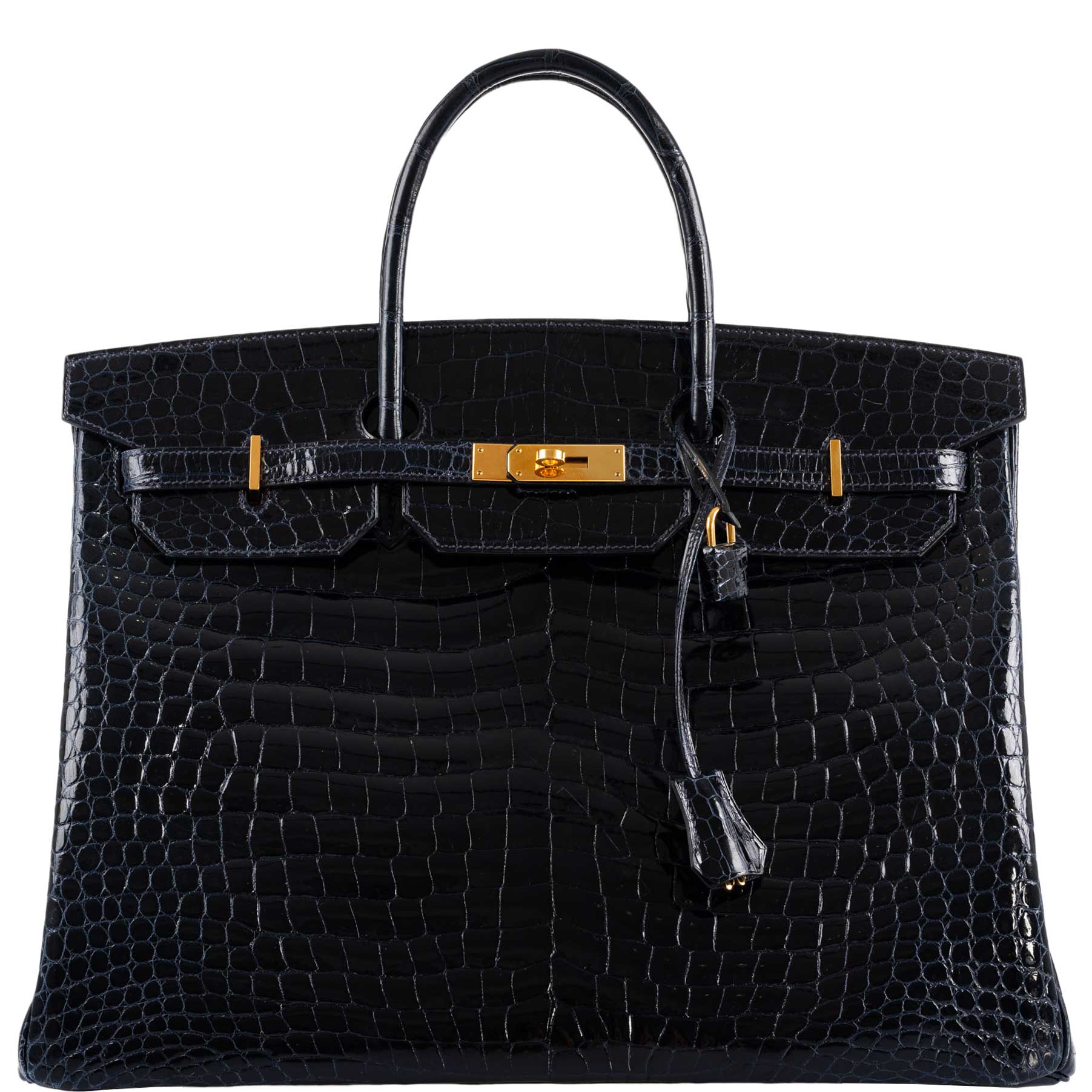 Hermès Birkin 40 Blue Nuit Porosus Crocodile Gold Hardware - 2016, X