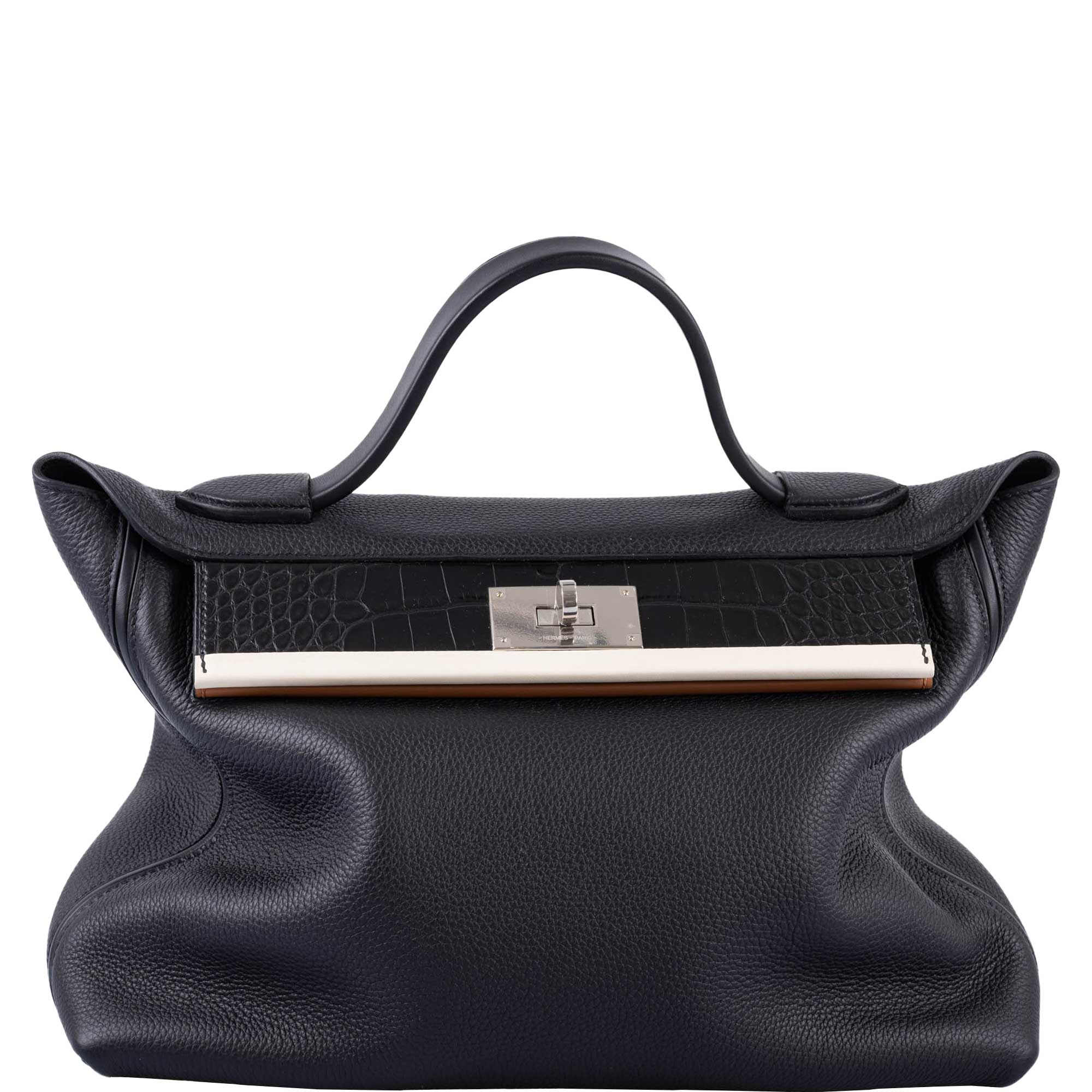 Hermès 24/24 Touch 35 Black Togo and Alligator and Gold and Nata Swift with Gold Hardware - 2020, Y