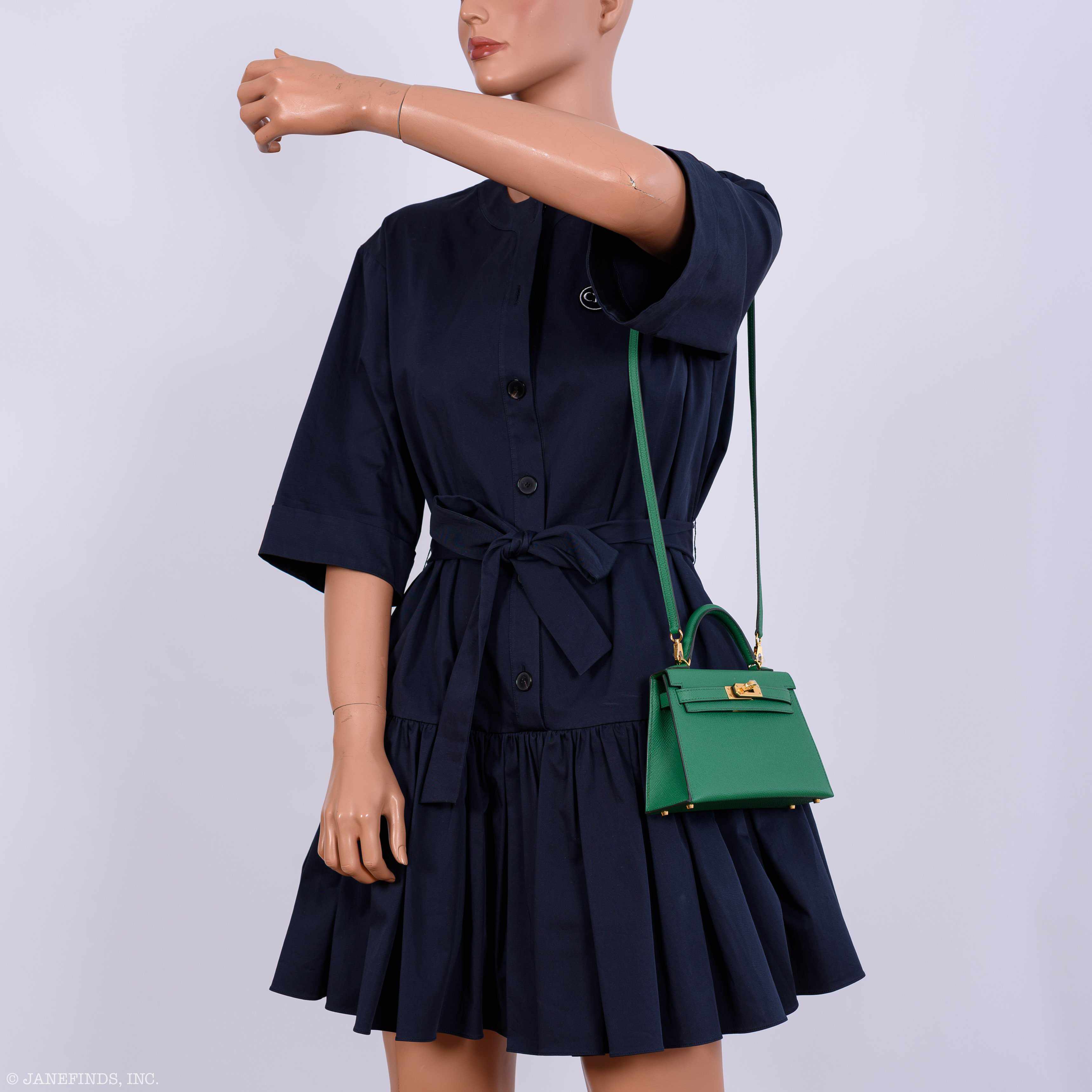 Hermès Kelly 20 Mini II Sellier Cactus Epsom Gold Hardware - 2020, Y