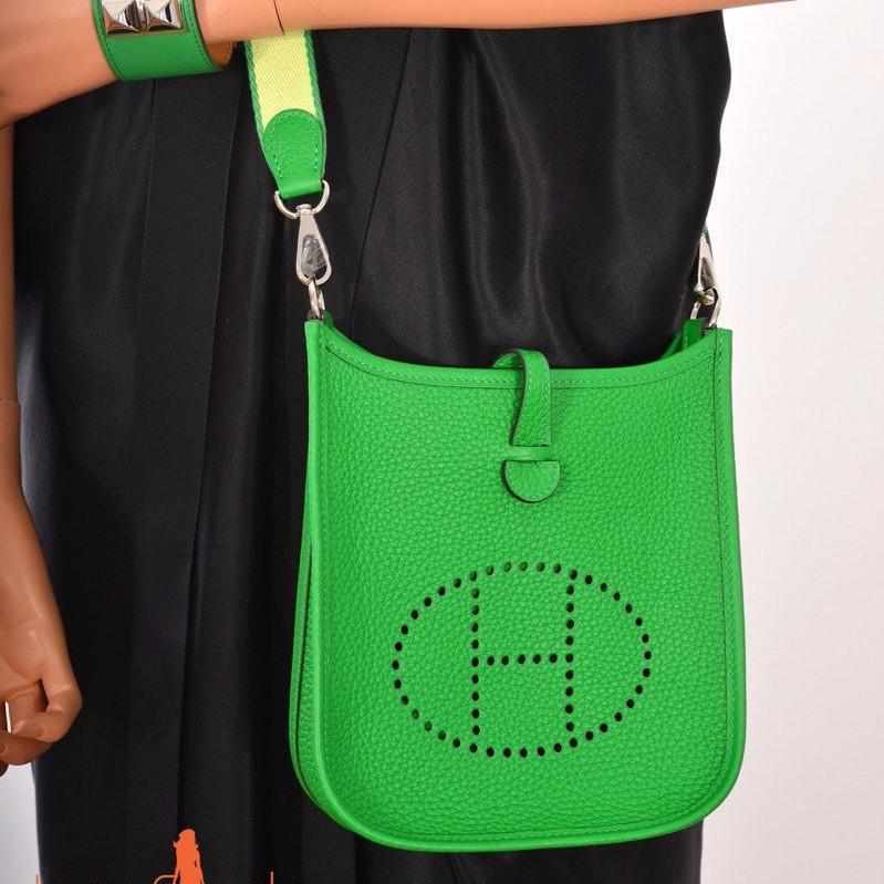 Hermès Evelyne Green Clemence Amazone Strap