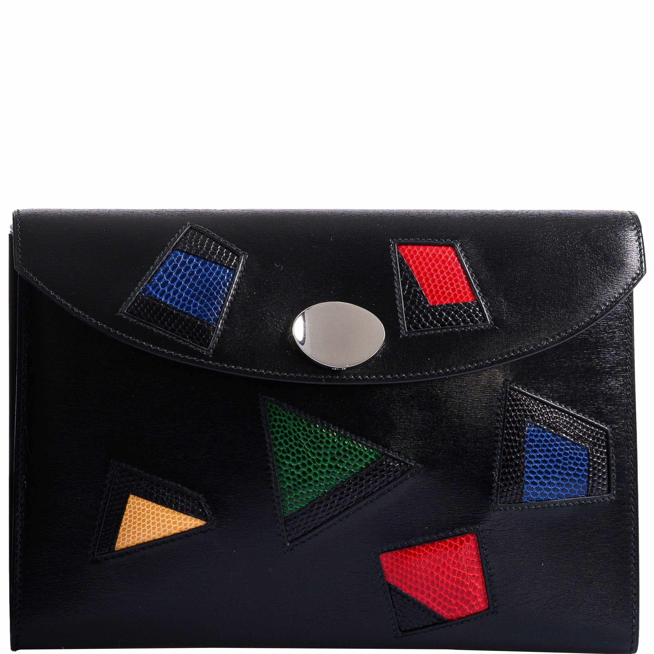 Hermès Pochette Rio Nuage Black Box & Multicolor Lizard - 1990