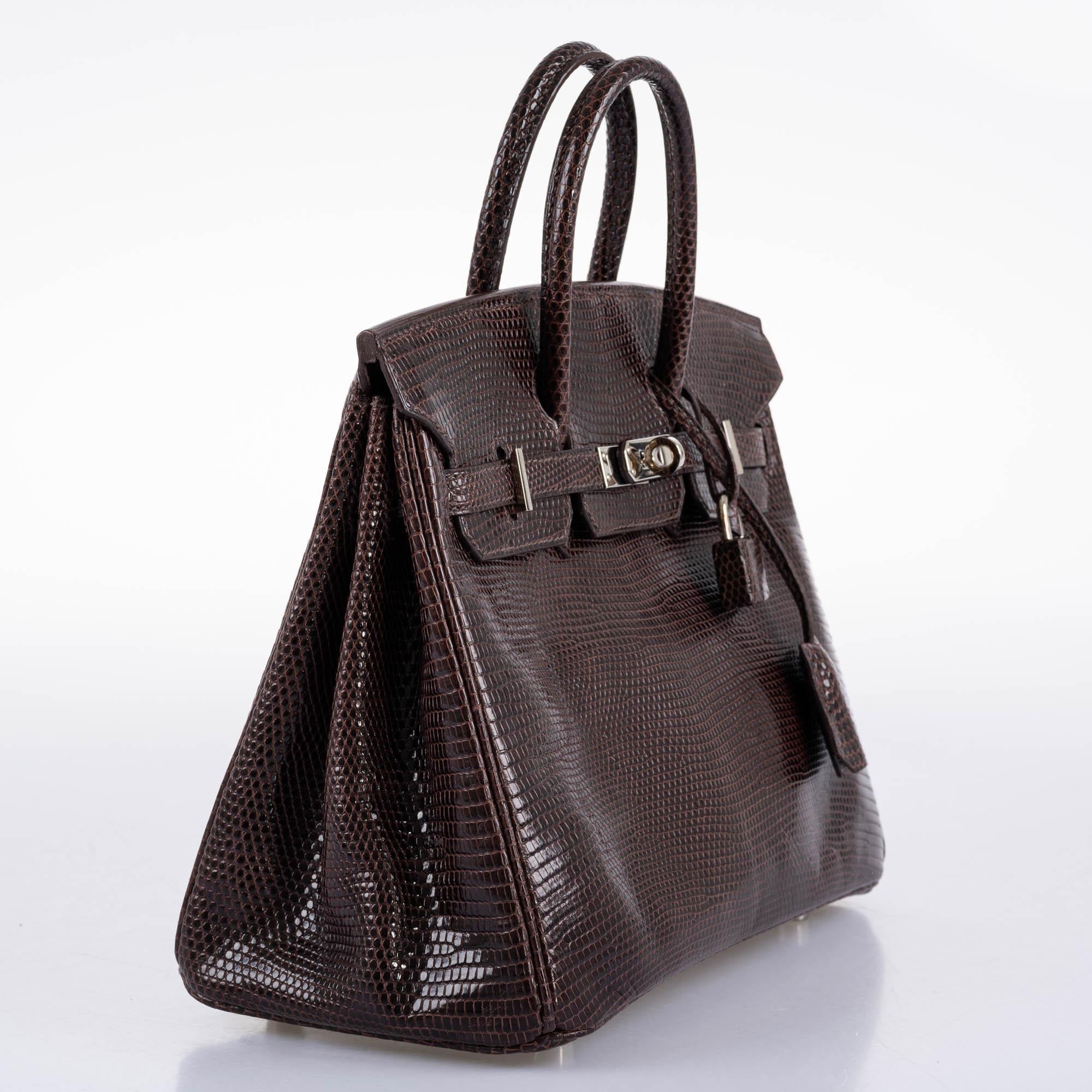 Hermès Birkin 25 Havane Nilo Lizard with Palladium Hardware - 2007, K Square
