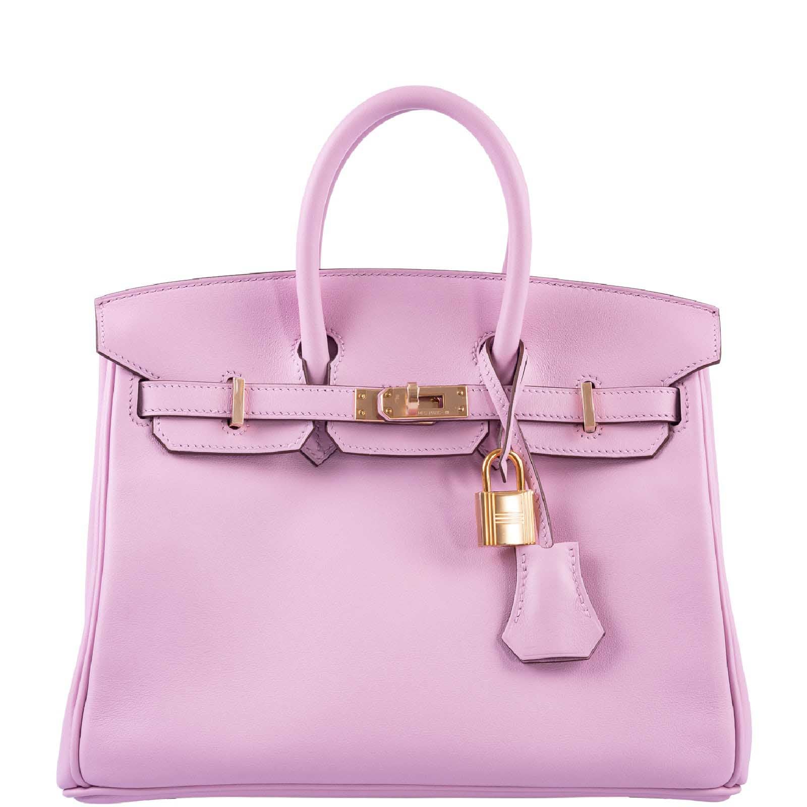 Hermès Birkin 25 Mauve Sylvestre Swift leather Rose Gold Hardware